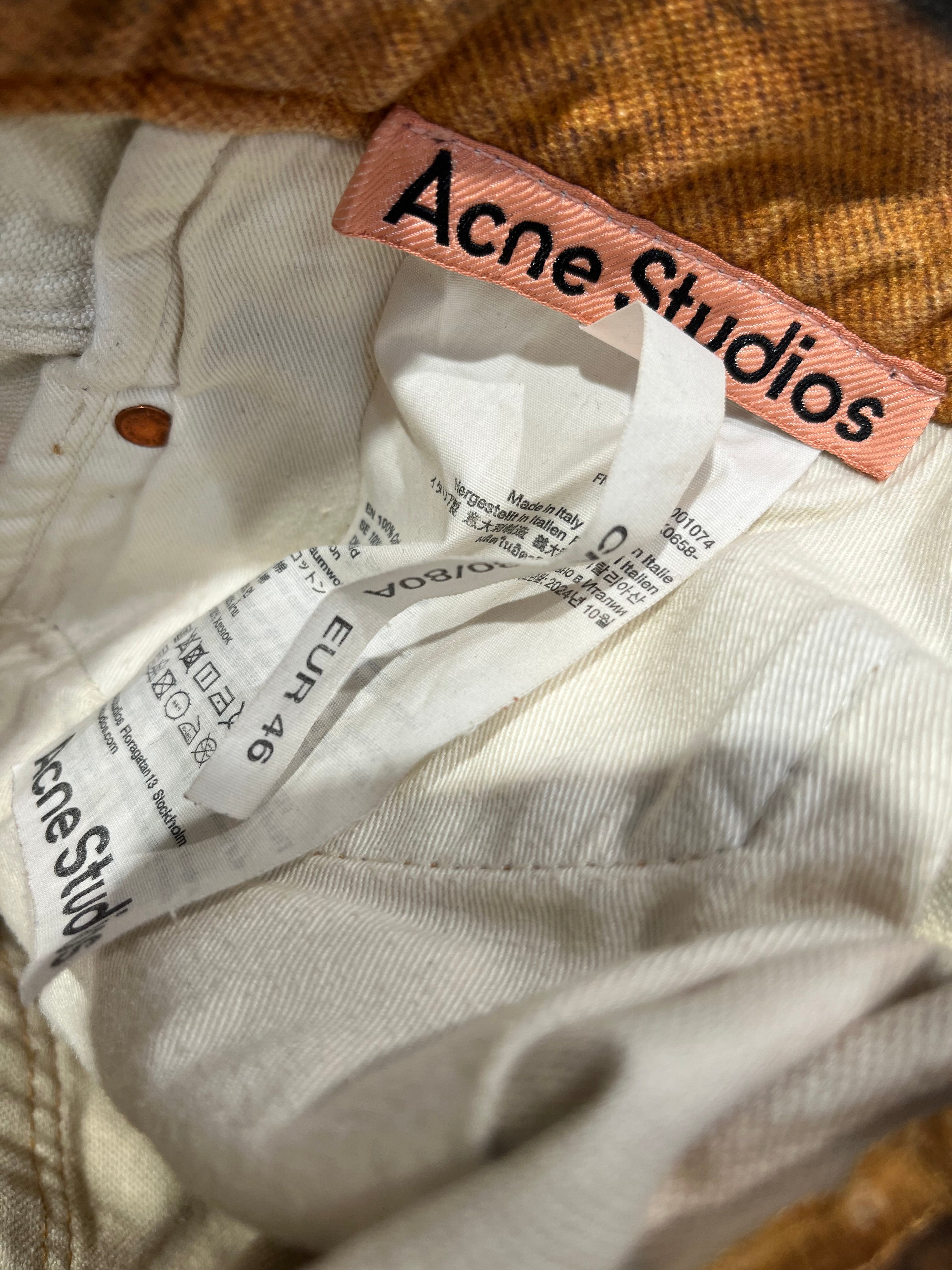 Acne Studios/Straight Pants/46/Cotton/MLT/Graphic/STACKED BELT GRAPHIC view 3