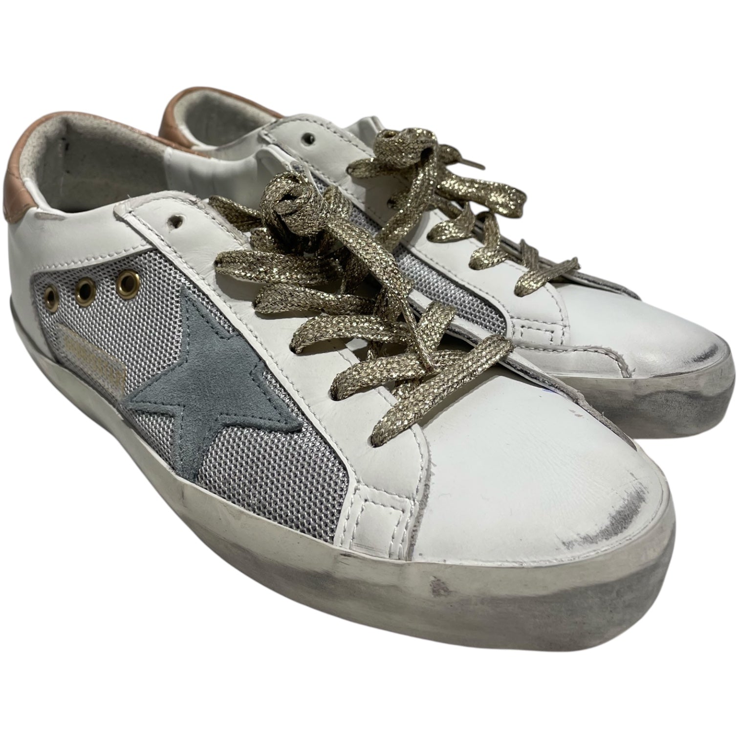 GOLDEN GOOSE/Low-Sneakers/EU 38/Leather/WHT/gold laces view 1