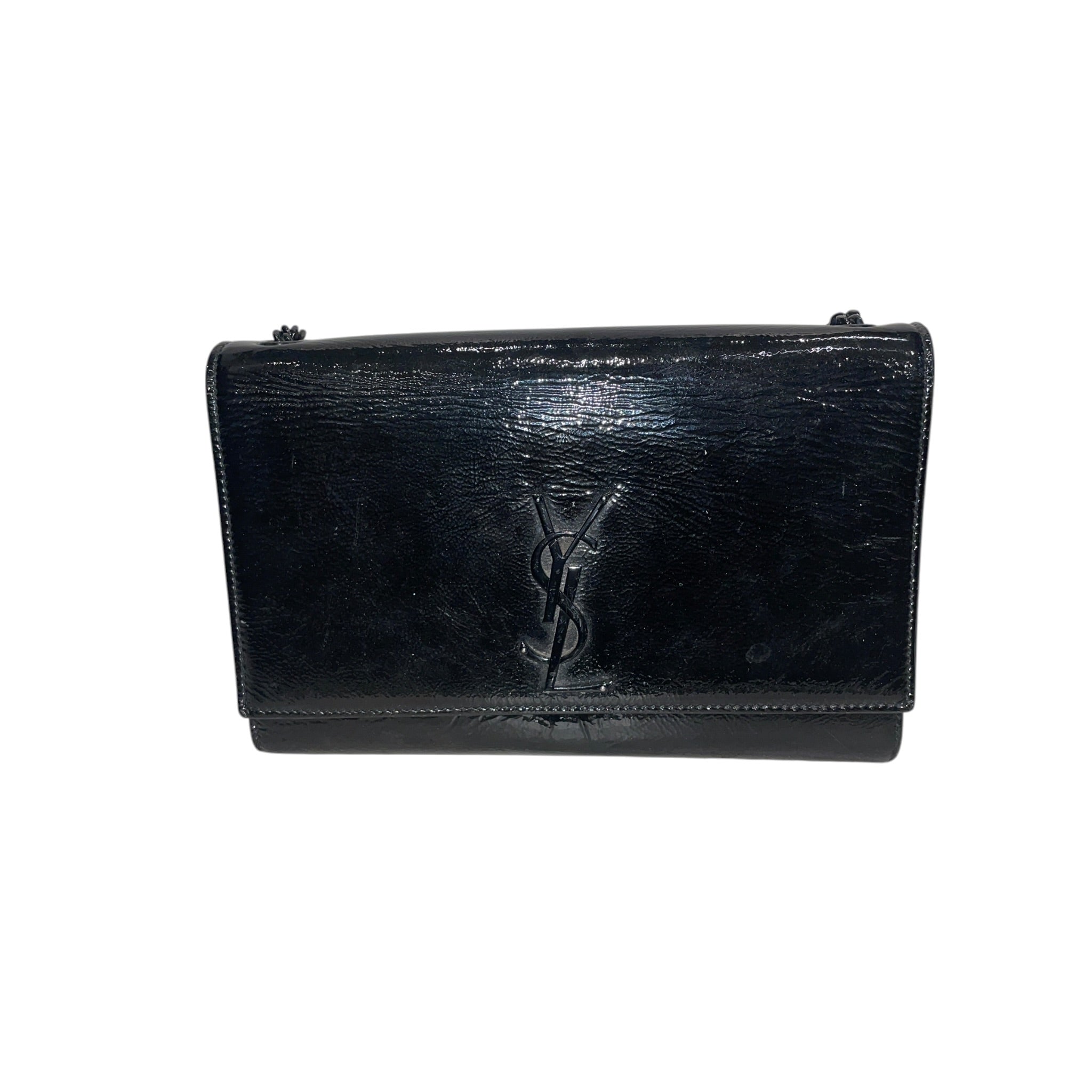 SAINT LAURENT/Cross Body Bag/Leather/BLK/PATENT LEATHER KATE view 1