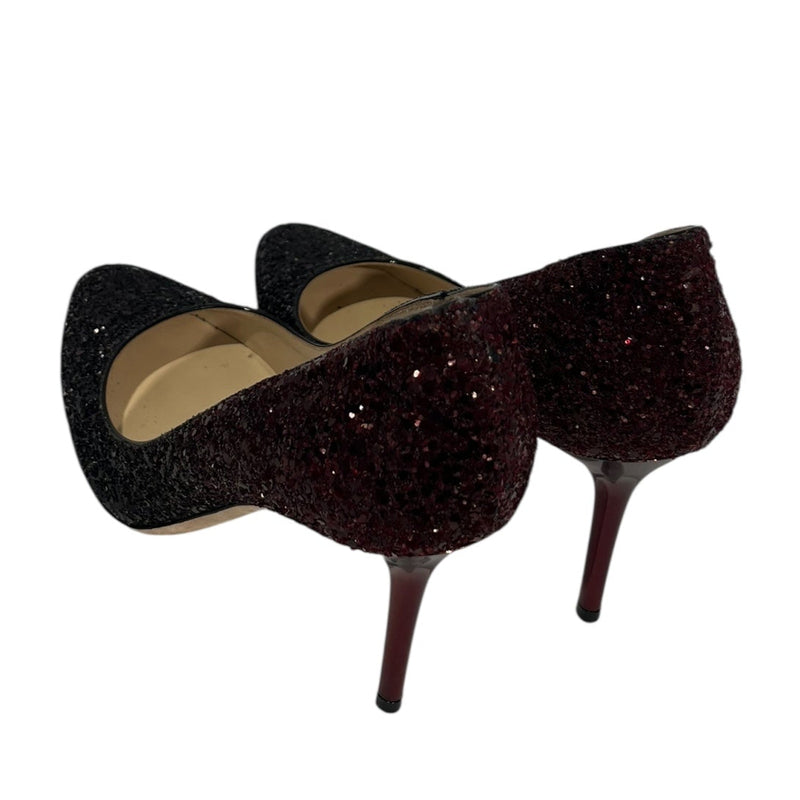 JIMMY CHOO/Heels/EU 37.5/Glitter/BLK/0110112272 GLIT OMBRE