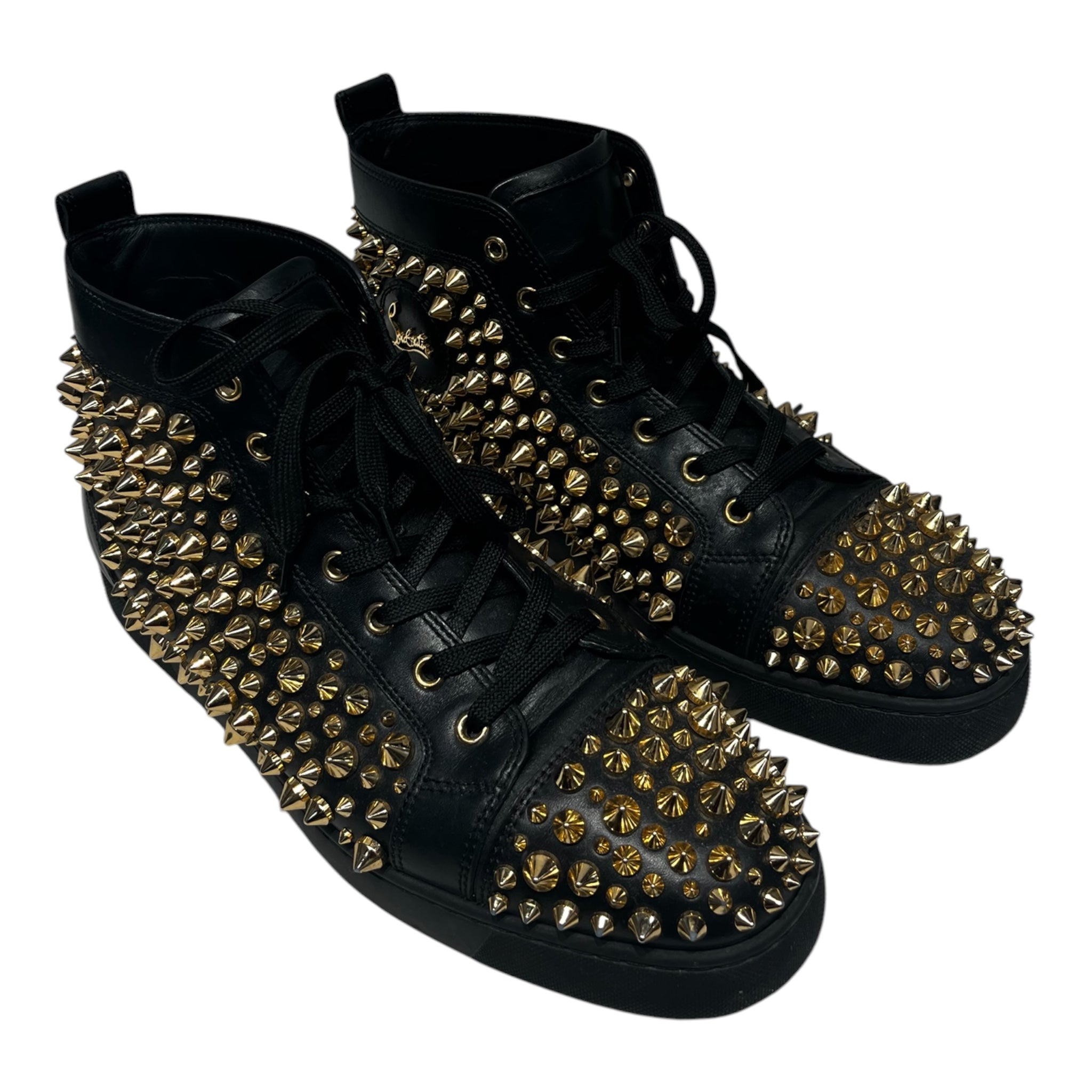 Christian Louboutin/Hi-Sneakers/EU 43.5/All Over Print/Leather/GLD/Spikes view 1