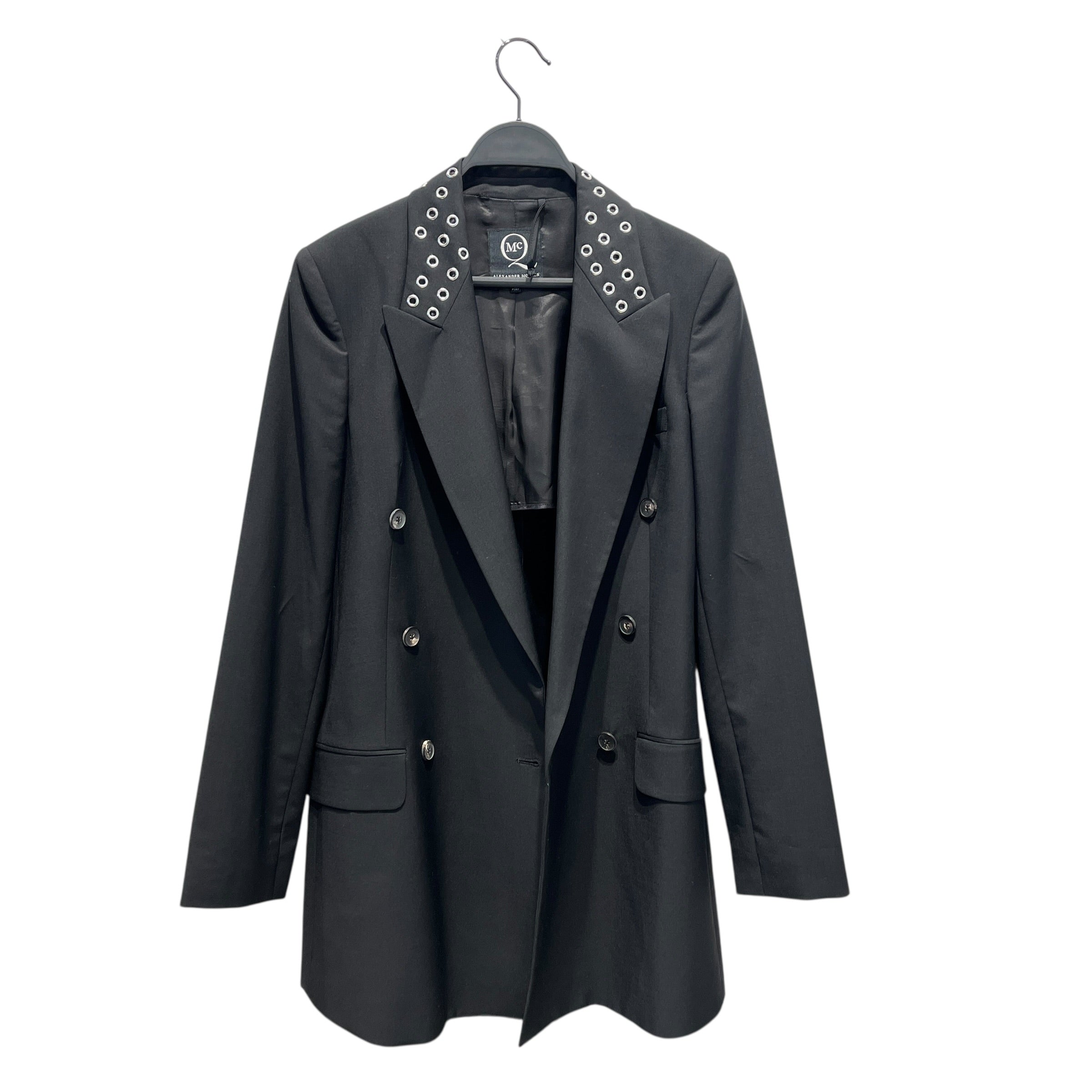 Alexander McQueen/Jacket/S/Wool/BLK/Eyelet Collared Blazer view 1