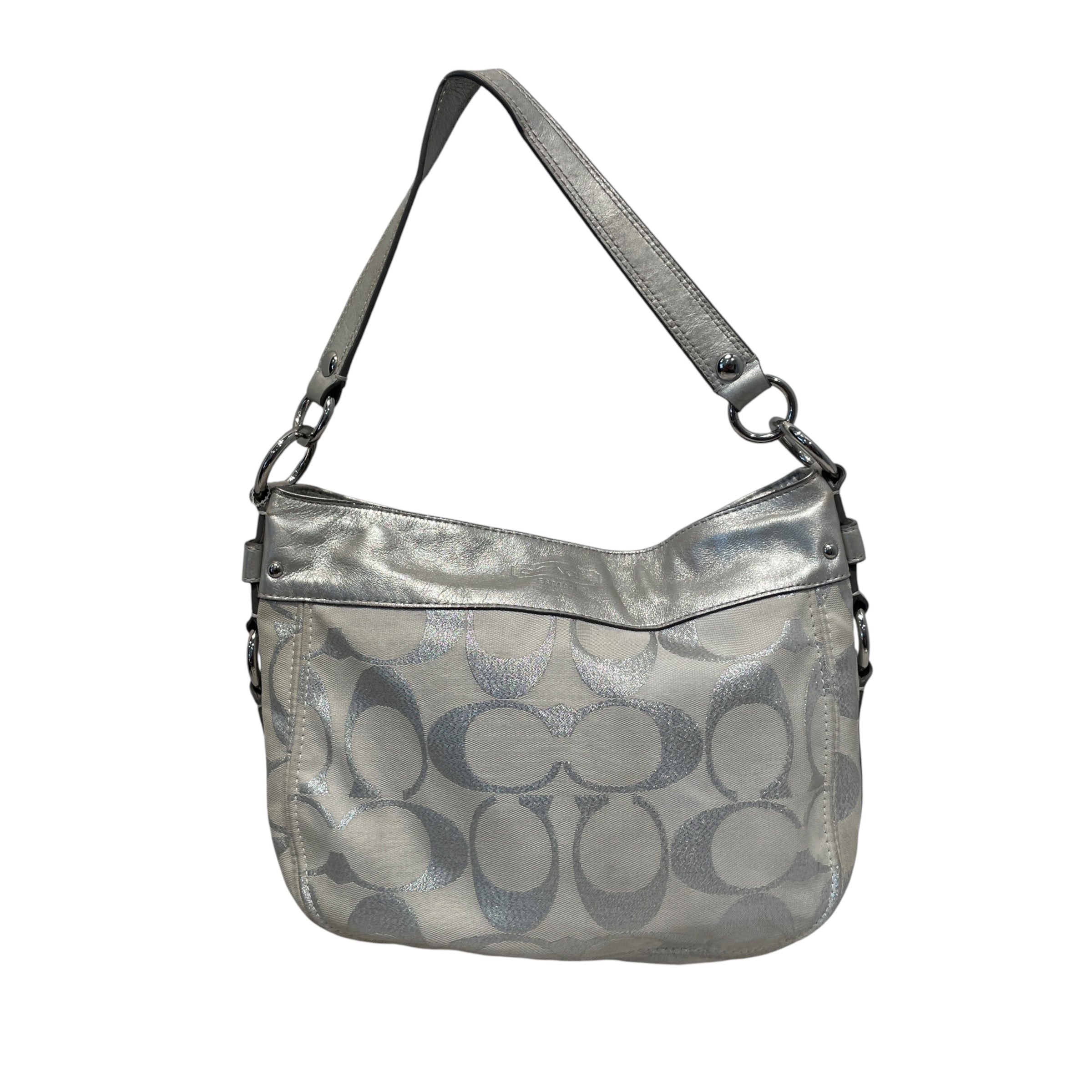 COACH/Hand Bag/Leather/SLV/Nylon Monogram Hobo Bag view 1