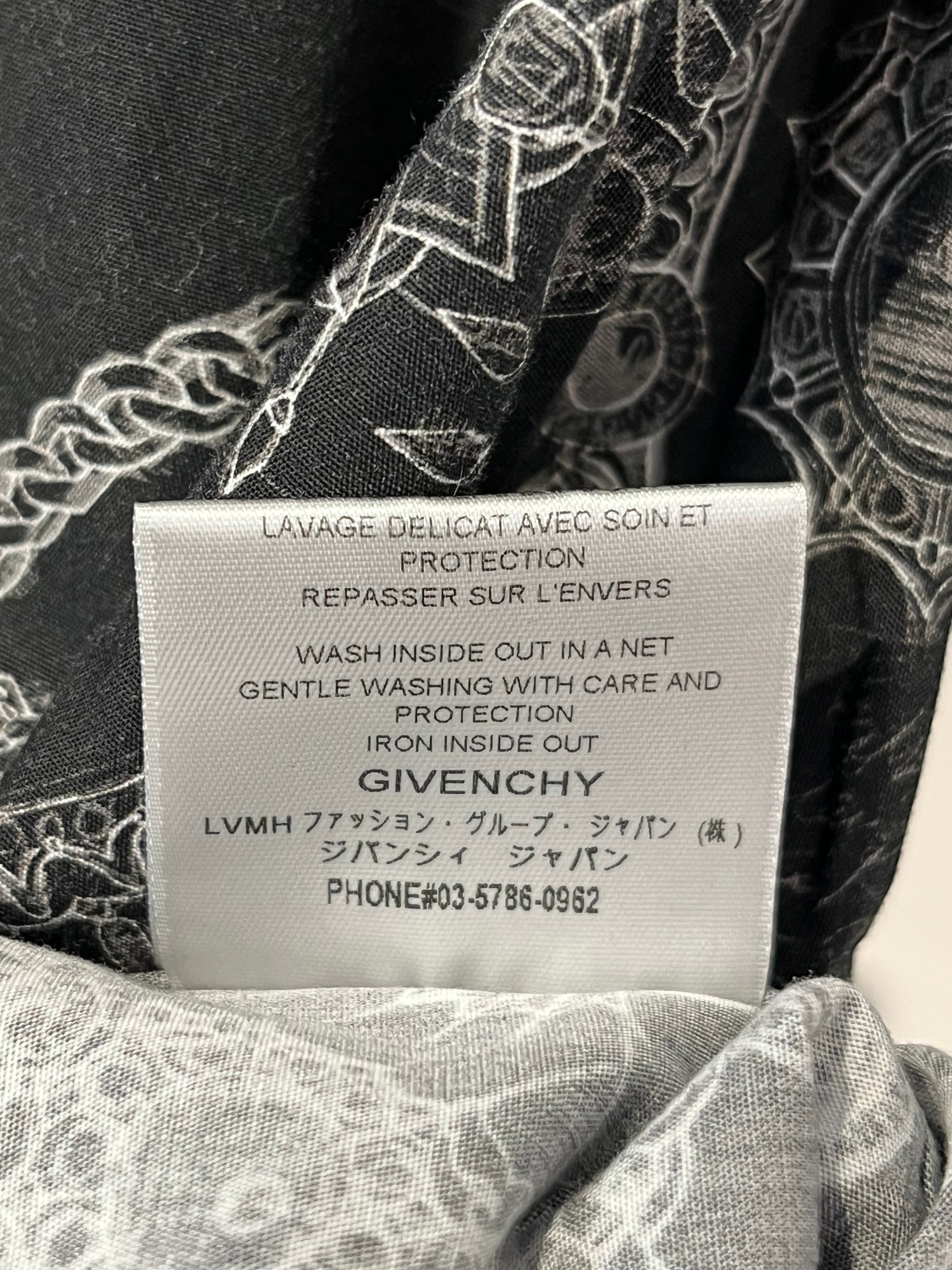 GIVENCHY/SS Shirt/40/Cotton/BLK/Band Collar/All Over Print/BM60KX white jewelry button up view 5