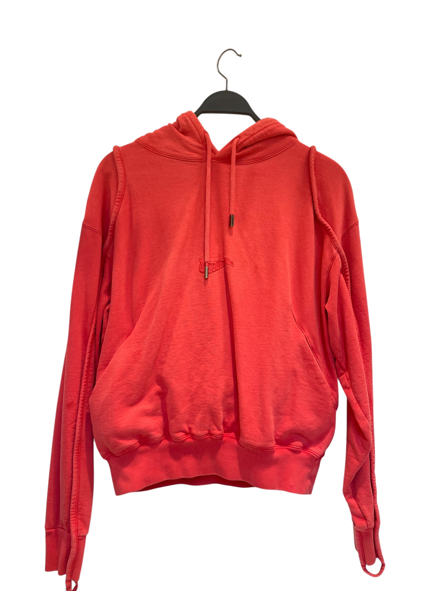 JACQUEMUS/Hoodie/XS/Cotton/RED/slvr string view 1