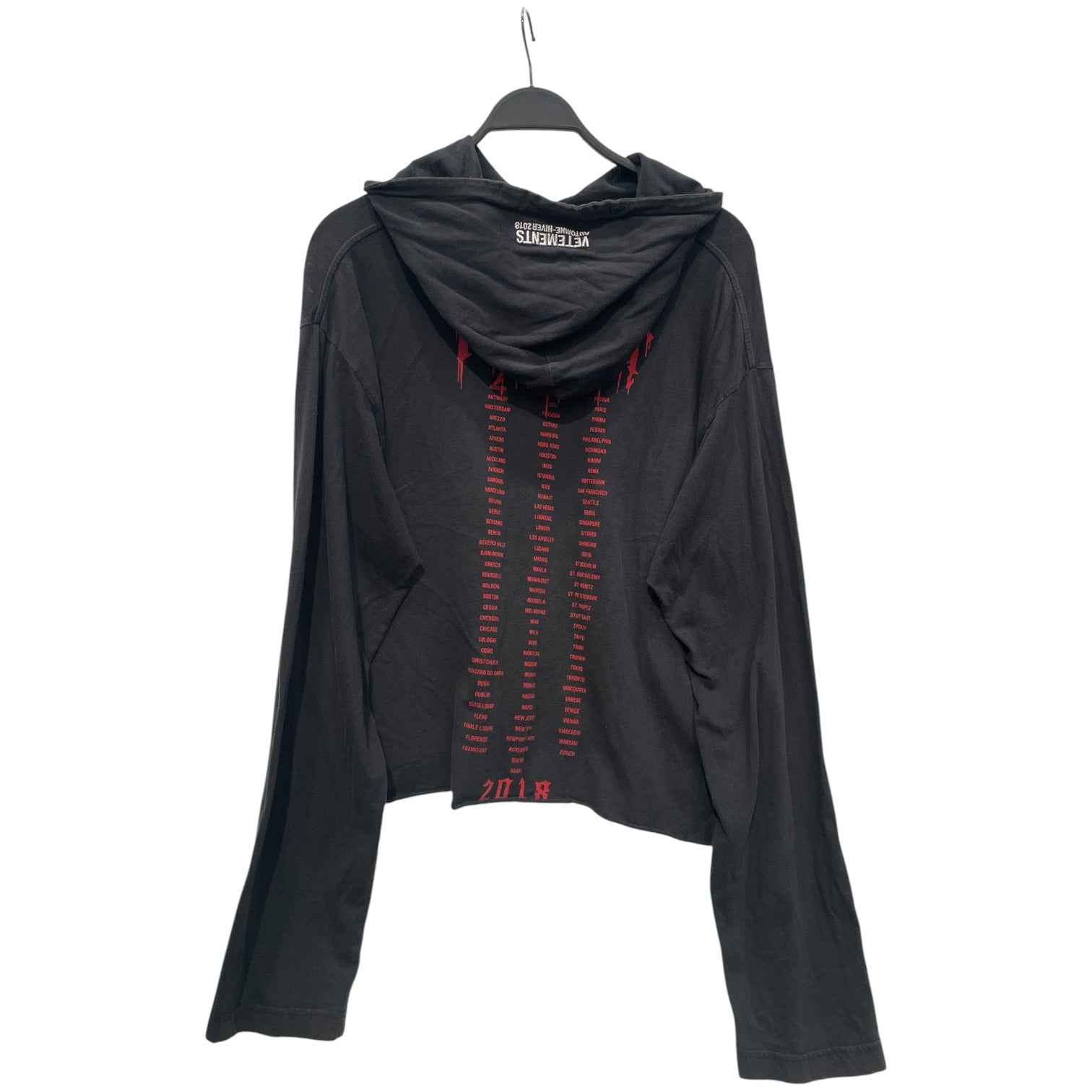VETEMENTS/Hoodie/Graphic/Cotton/BLK/METAL TOUR HOODIE RED GRAPHIC view 2