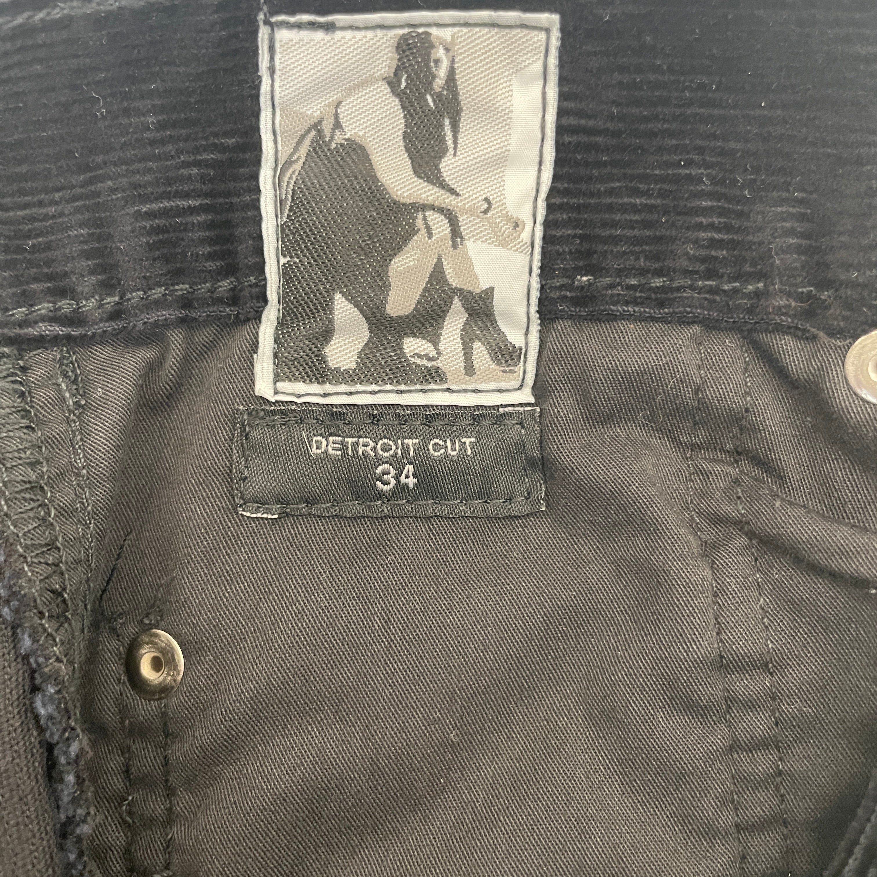 RICK OWENS DRKSHDW/Bootcut Pants/34/Corduroy/BLK/detroit cut view 3