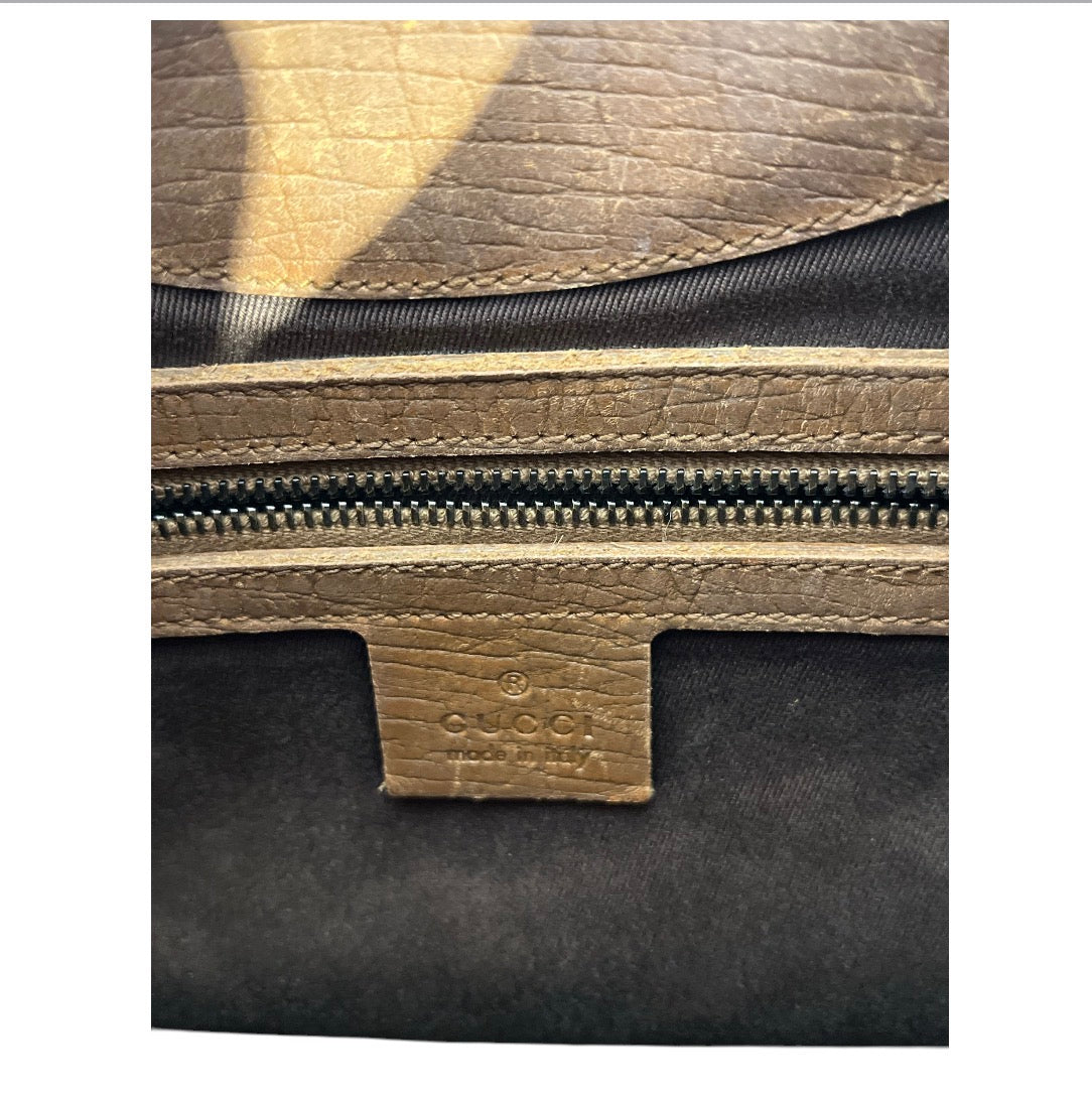 GUCCI/Hand Bag/Monogram/Cotton/BEG/WOOD HANDLE HOBO BAG view 6