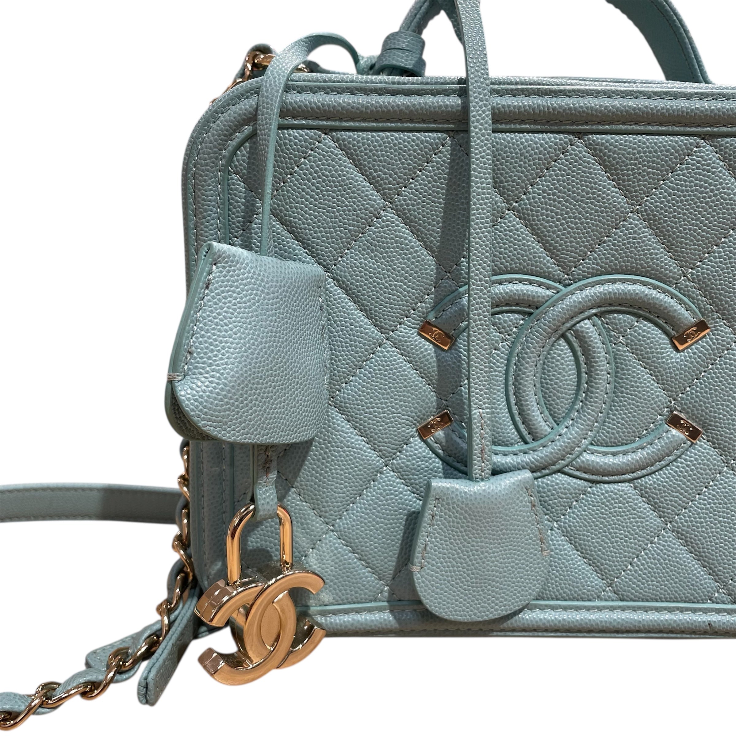 CHANEL/Cross Body Bag/BLU/VANITY CASE PALE BLUE view 6