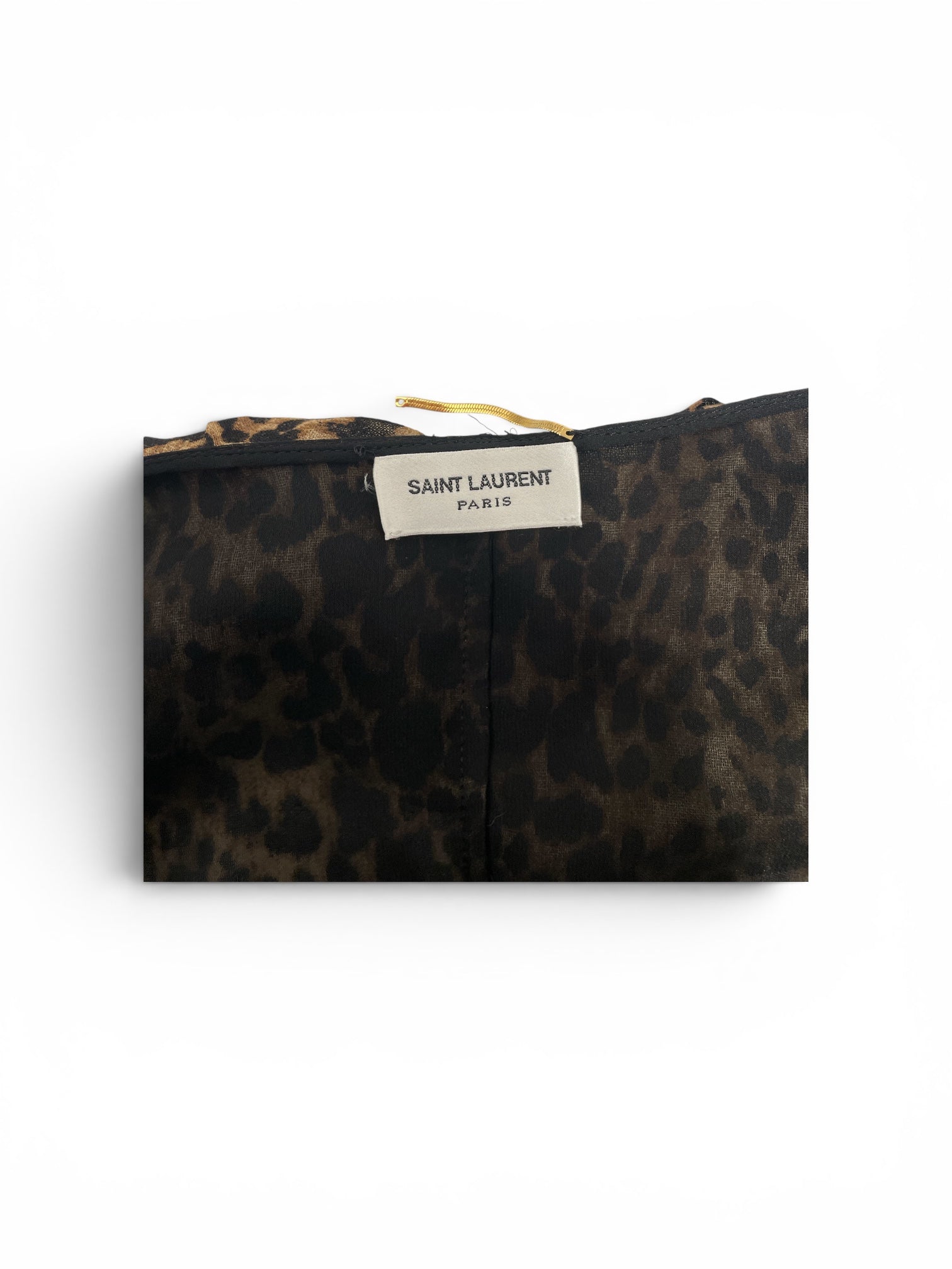 SAINT LAURENT/SL Cut & Sew/34/Leopard/Silk/CML/Leopard Ruffle Top view 5