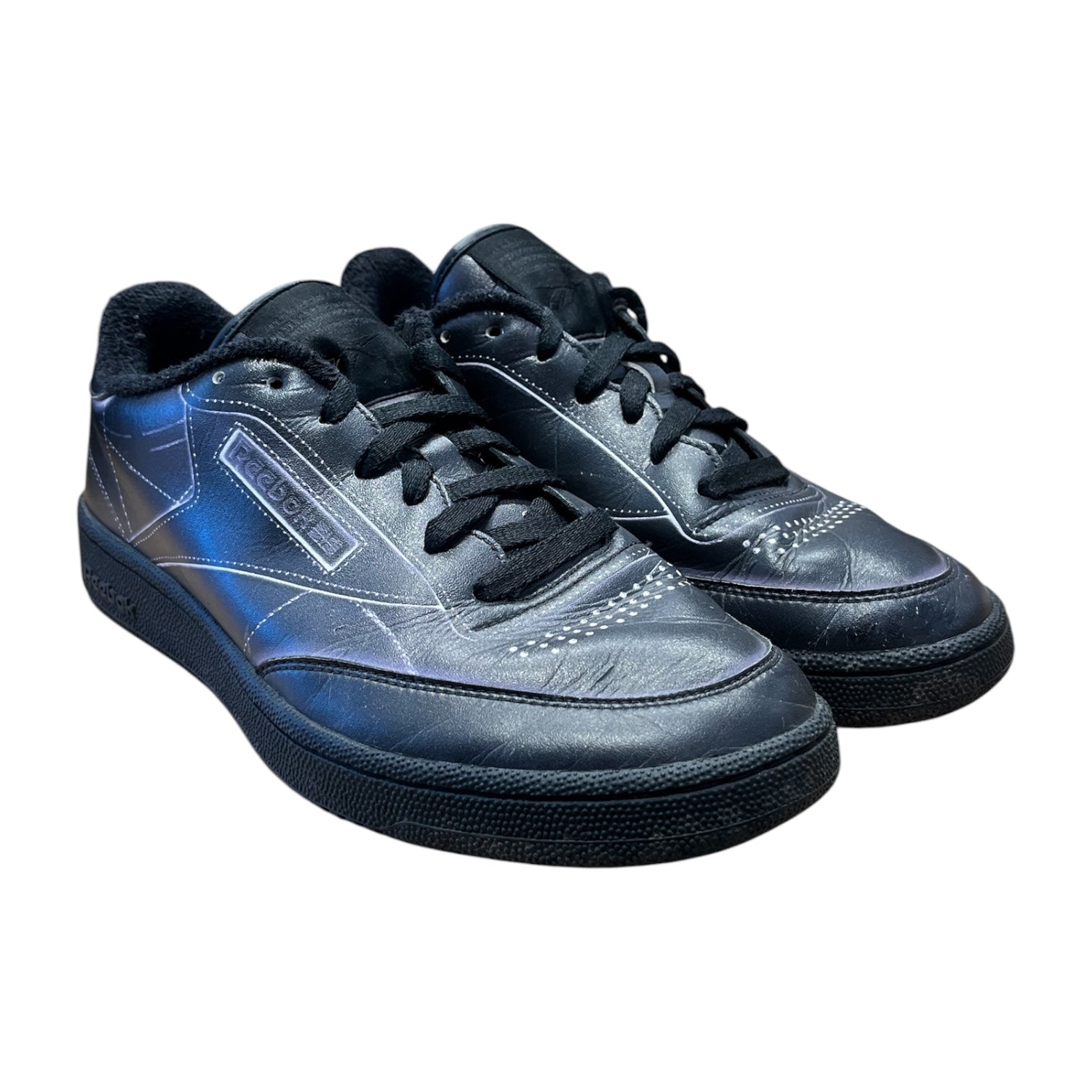 Reebok/Maison Margiela/Low-Sneakers/US 9/Leather/BLK/BLACK MARGIELA CLUB C view 1
