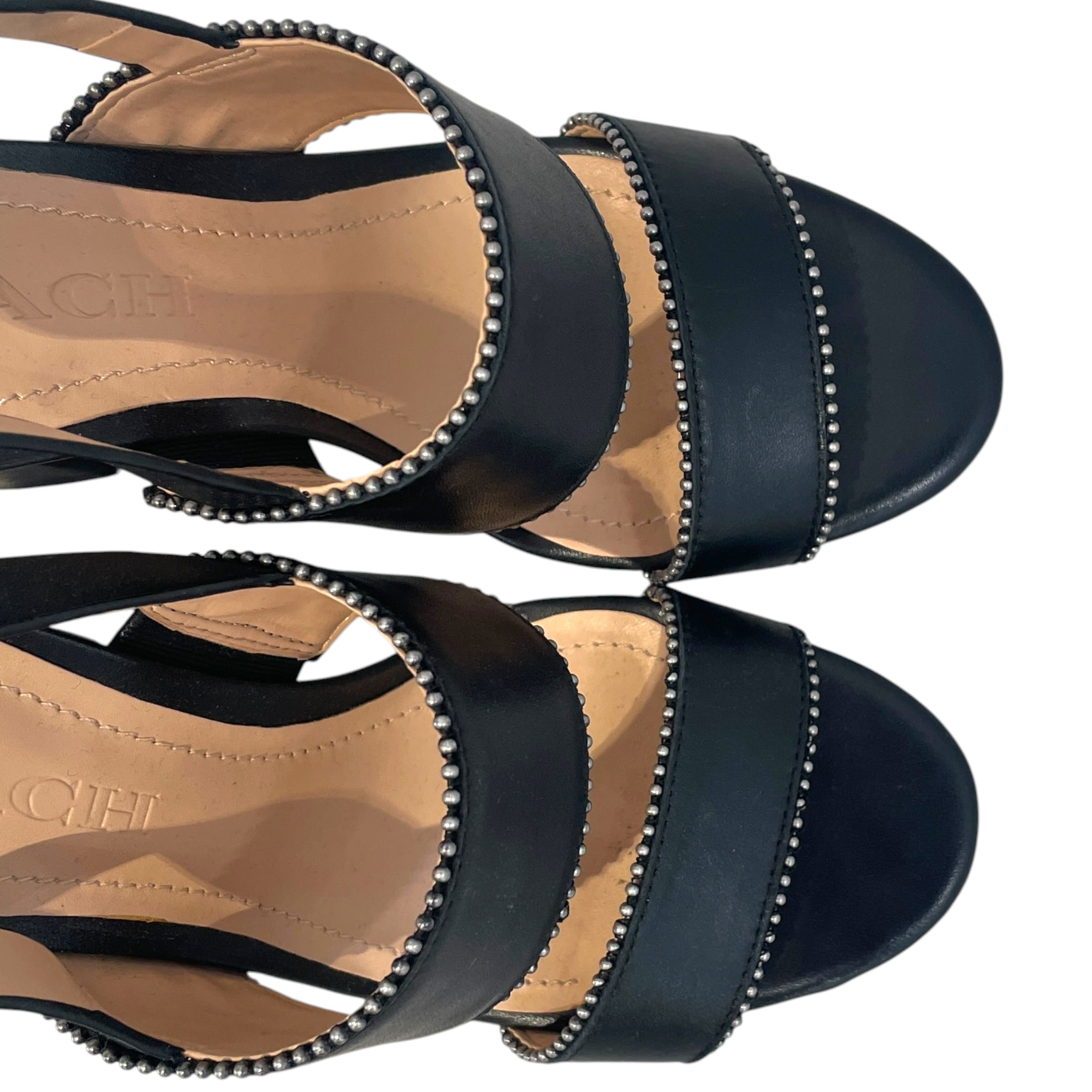 COACH/Heels/US 6.5/Leather/BLK/Rylie beadchain dress heels view 4