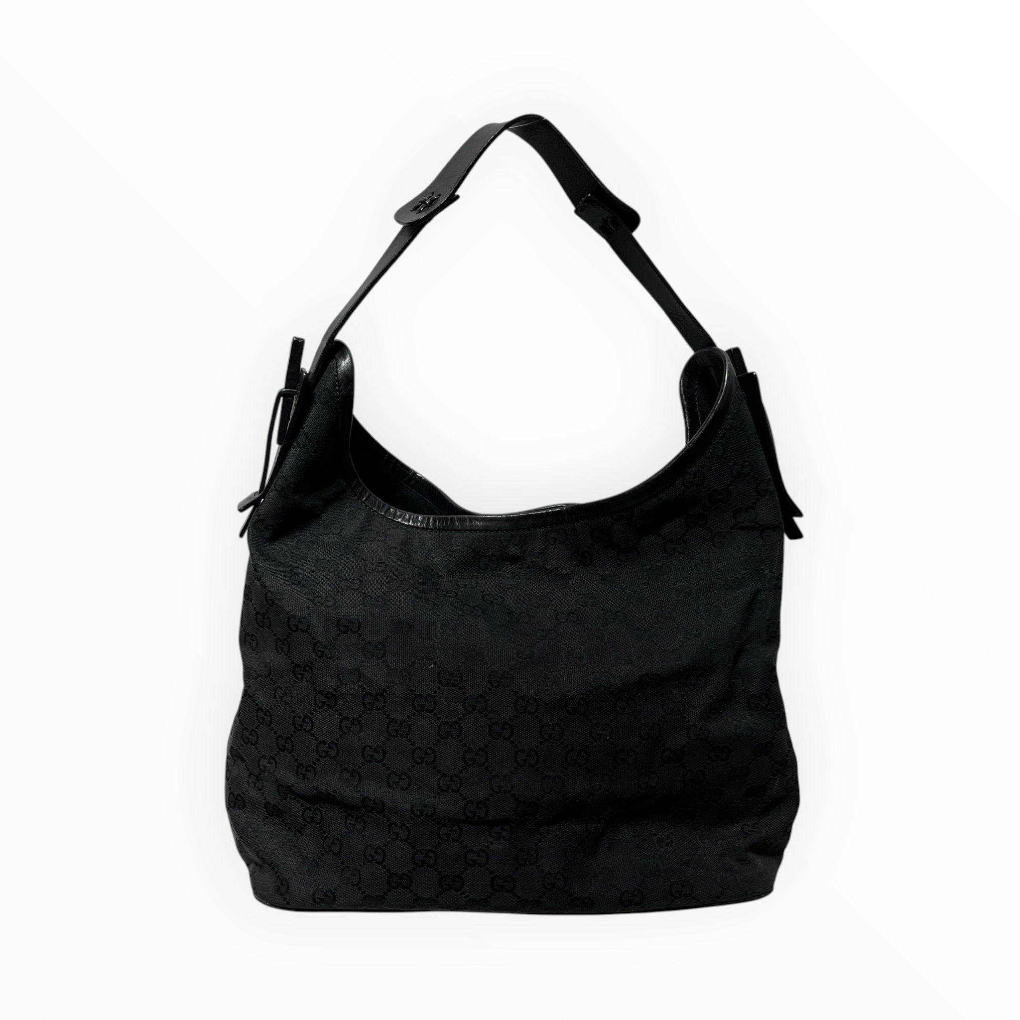 GUCCI/Hand Bag/Monogram/Cotton/BLK/GG CANVAS SHOULDER BAG view 2