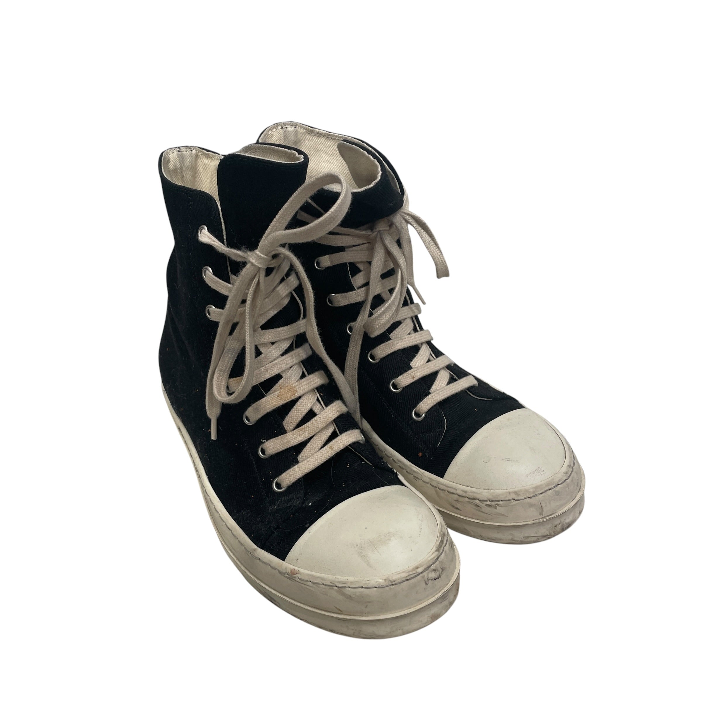 RICK OWENS DRKSHDW/Hi-Sneakers/EU 40/Cotton/BLK/BLEACH SPLAT DOTS LACE UP DRK view 1