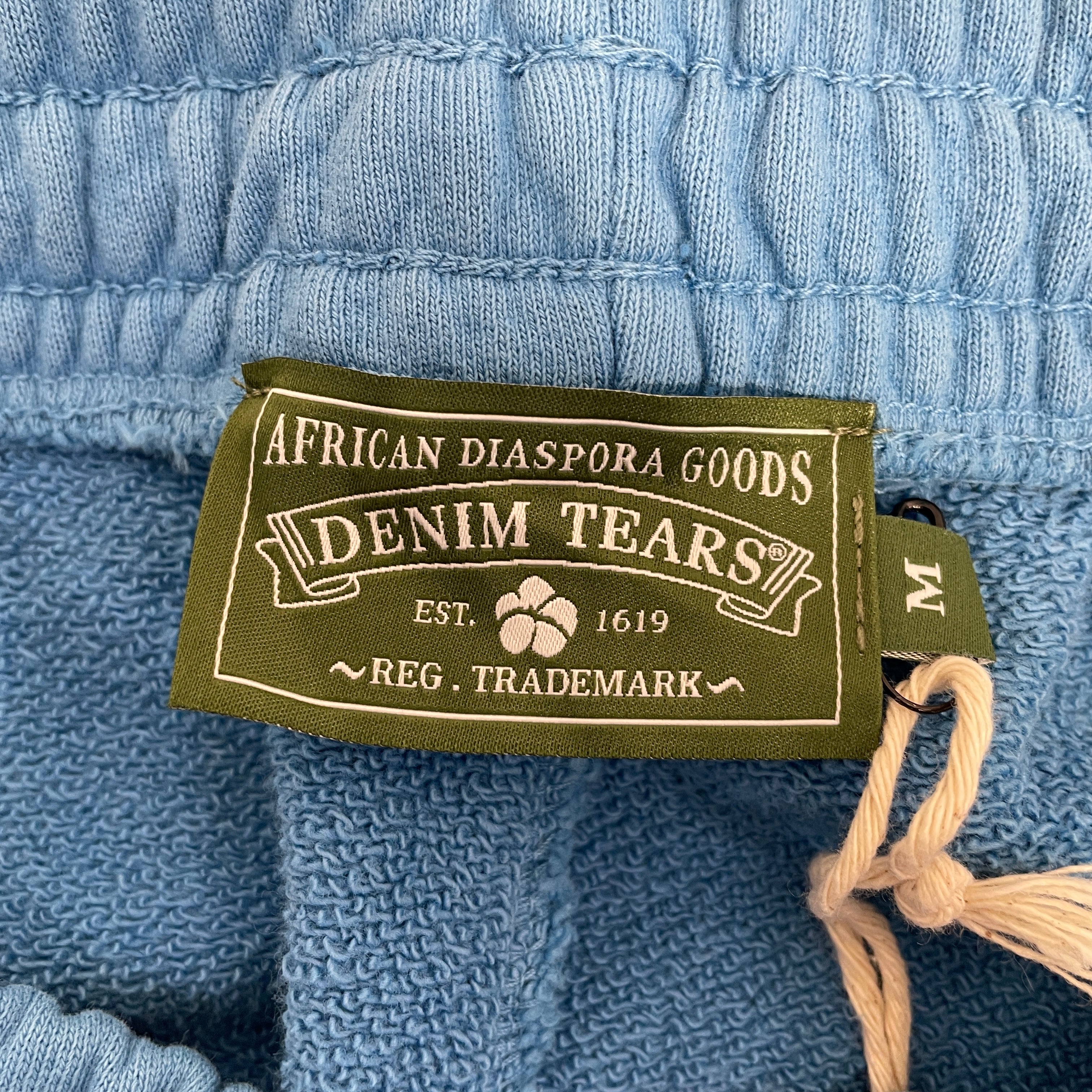 DENIM TEARS/Pants/M/Cotton/BLU/Blue Cotton Print Sweatpants view 3