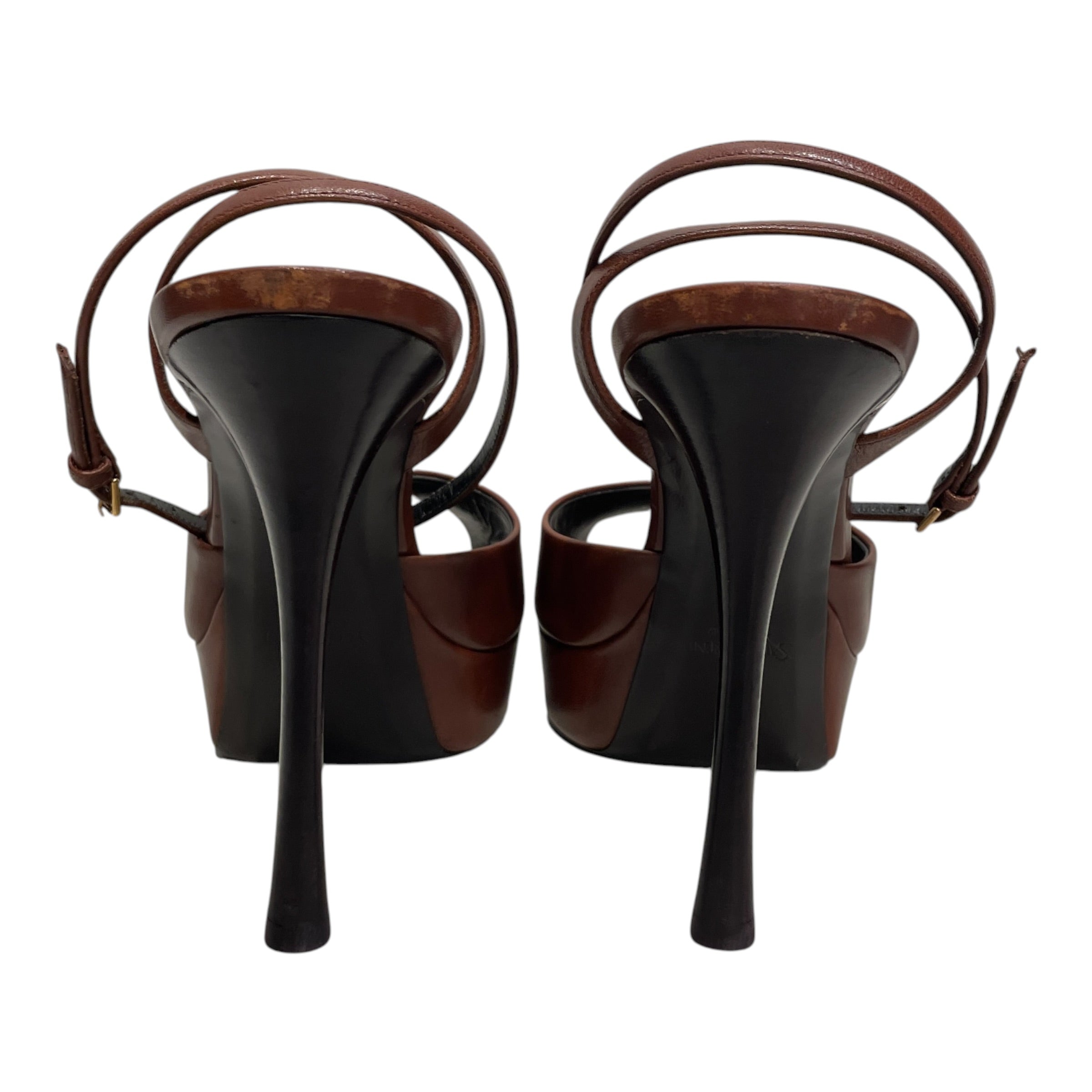 SAINT LAURENT/Heels/EU 42/Leather/BRW/la scandale slingback pump view 3