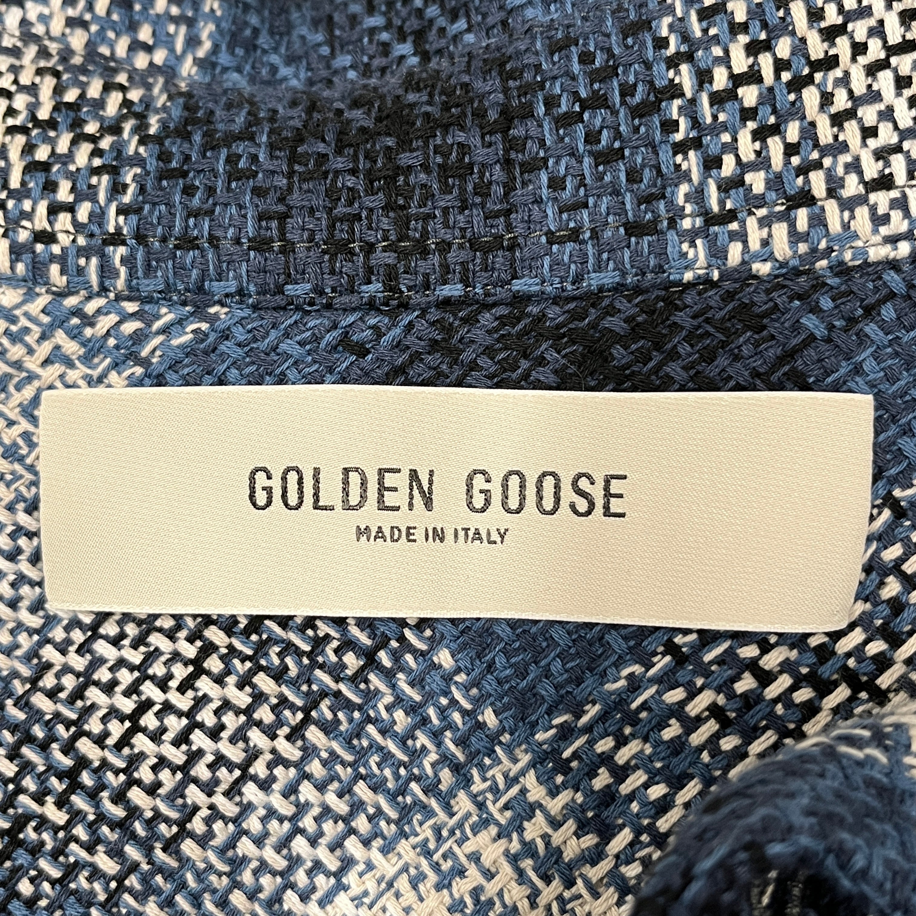 GOLDEN GOOSE/Flannel Shirt/M/Cotton/BLU/Plaid/78 Graphic on back view 4