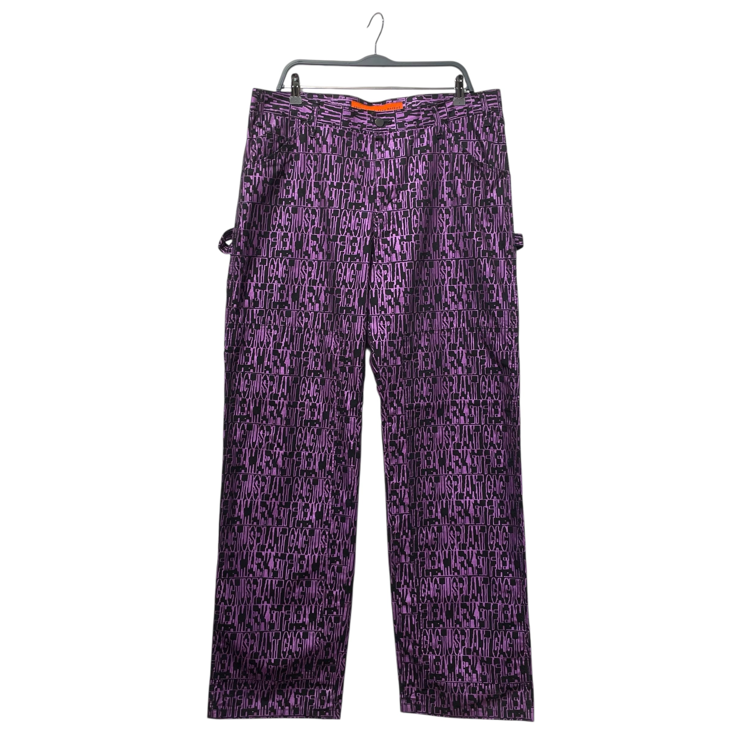 CACTUS PLANT FLEA MARKET/Straight Pants/4/Cotton/BLK/All Over Print/PURPLE TEXT view 1