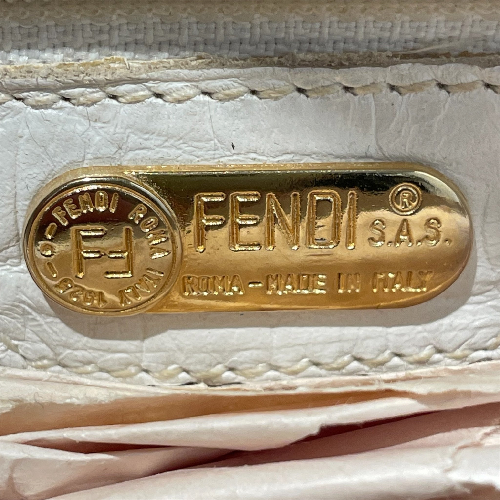 FENDI/Bag/Leather/WHT/CROCODILE EMBOSSED LEATHER view 3