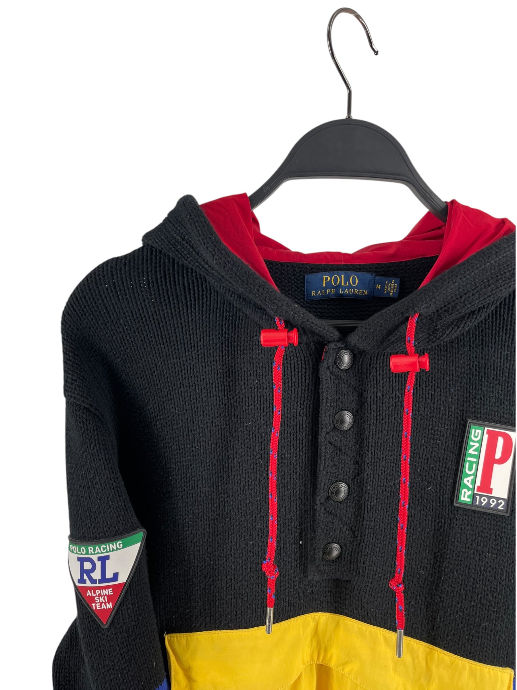 POLO RALPH LAUREN/Sweater/M/Wool/MLT/P-RACING BLACK ROYAL COLORBLOC view 3