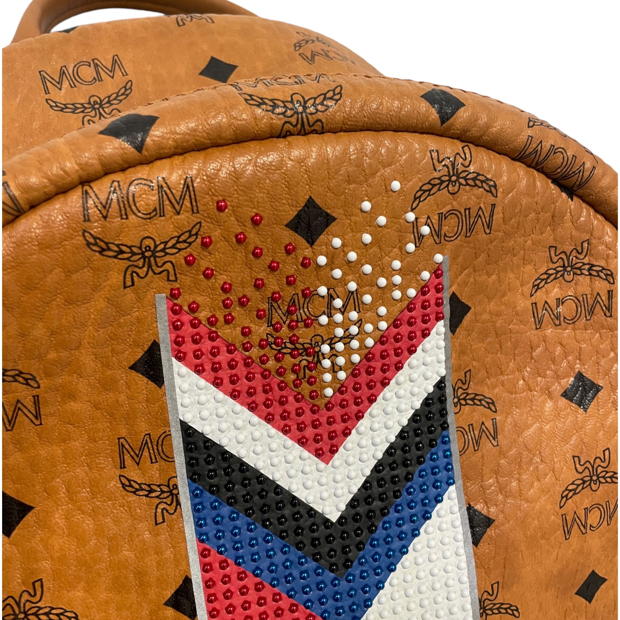 MCM/Backpack/Monogram/Leather/CML/Chevron Stripe view 5