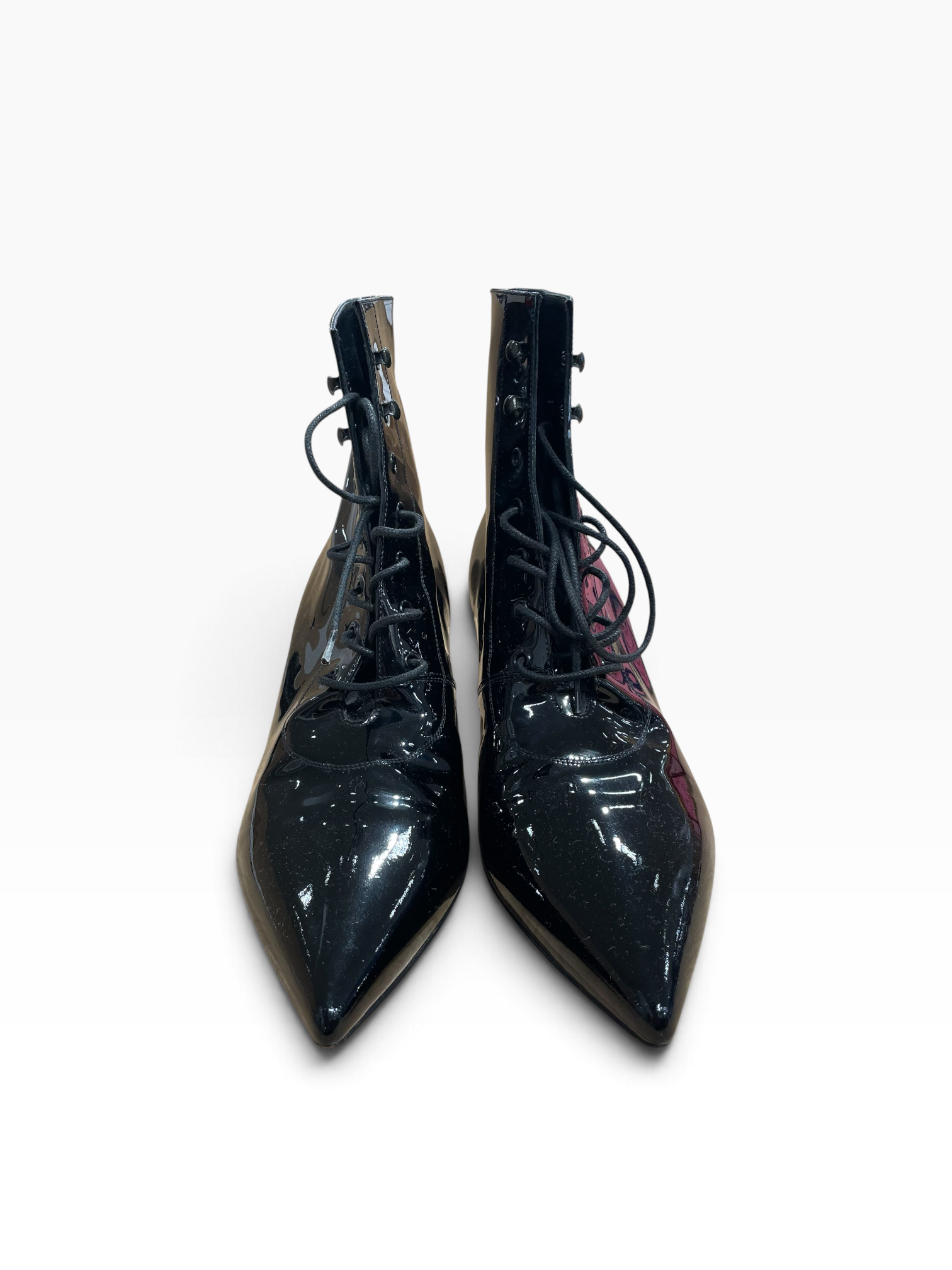 SAINT LAURENT/Lace Up Boots/EU 39.5/Leather/BLK/2014 RTW BOOTS view 2