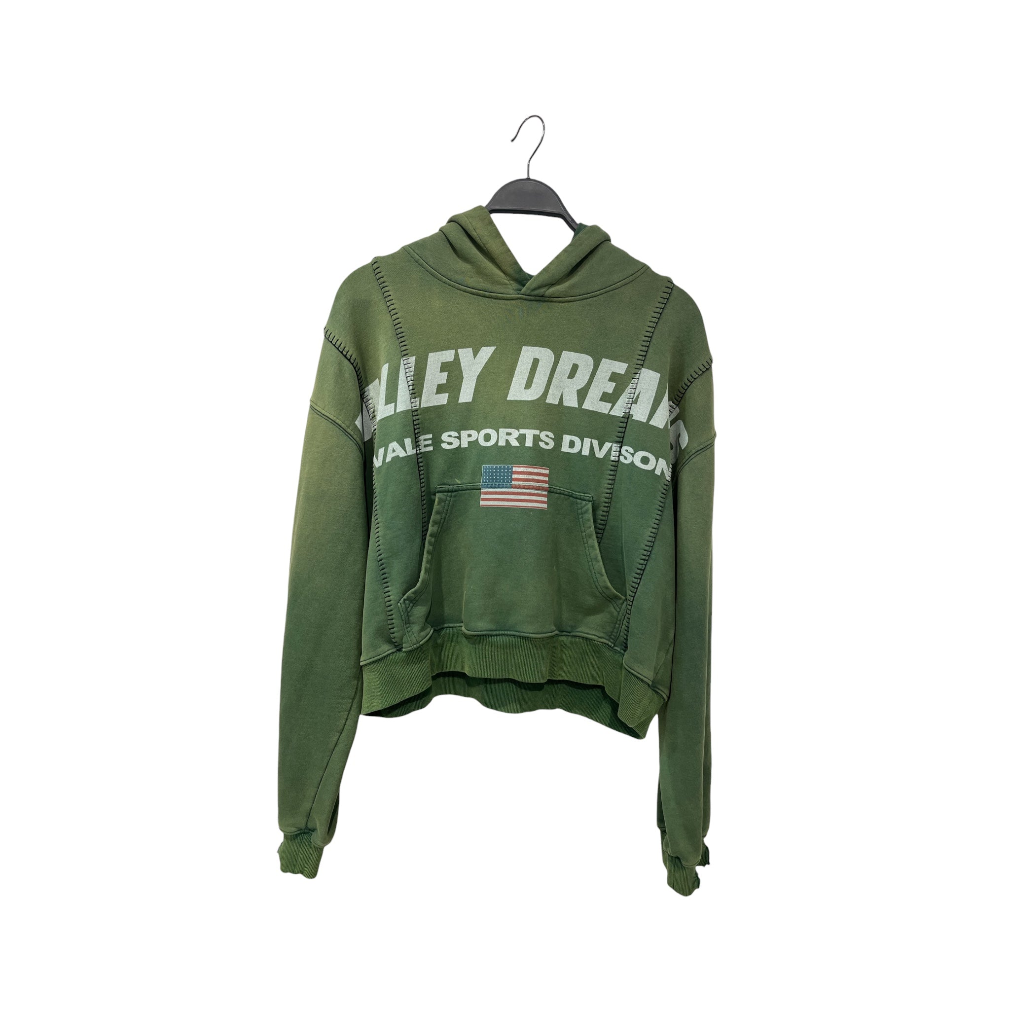 Vale/Hoodie/XL/Cotton/GRN/valley dreams US flag front view 1