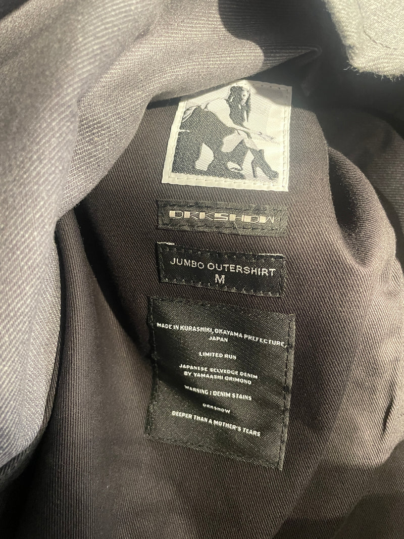 RICK OWENS DRKSHDW/LS Shirt/M/Cotton/GRY/JUMBO OVERSHIRT SELVEDGE