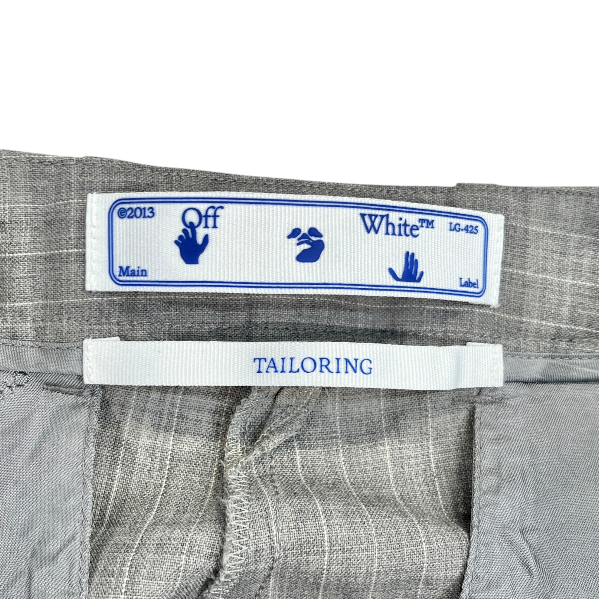 OFF-WHITE/Straight Pants/46/Cotton/GRY/Plaid/ view 3