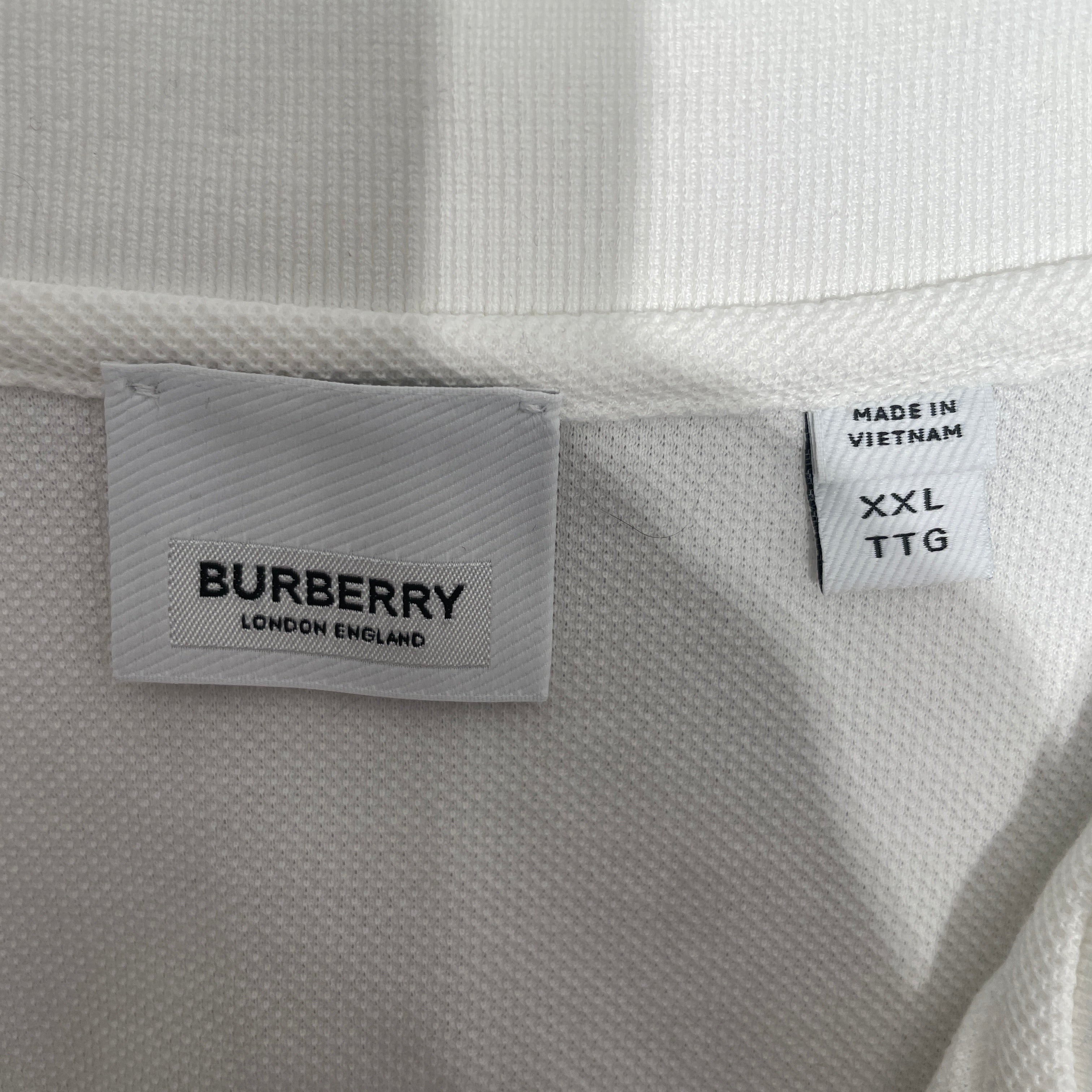 BURBERRY LONDON/Polo Shirt/XXL/Cotton/WHT/BURBERRY WHITE POLO SHIRT view 3