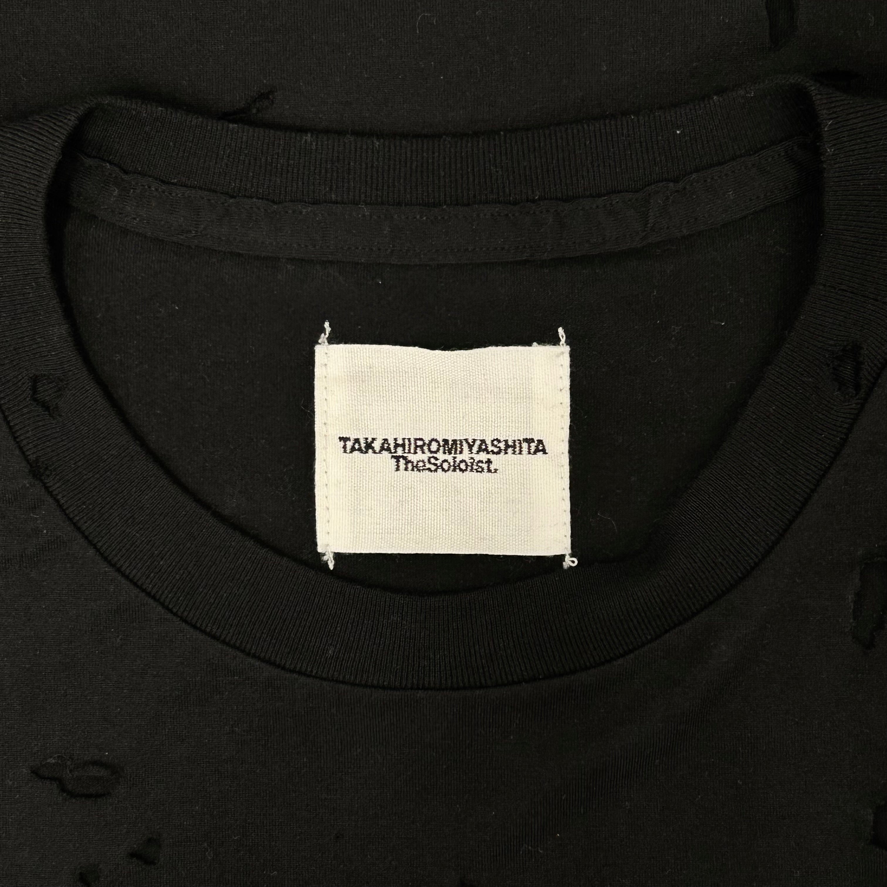 TAKAHIROMIYASHITA TheSoloist./T-Shirt/35/Cotton/BLK/Distressed Pocket Tee view 3