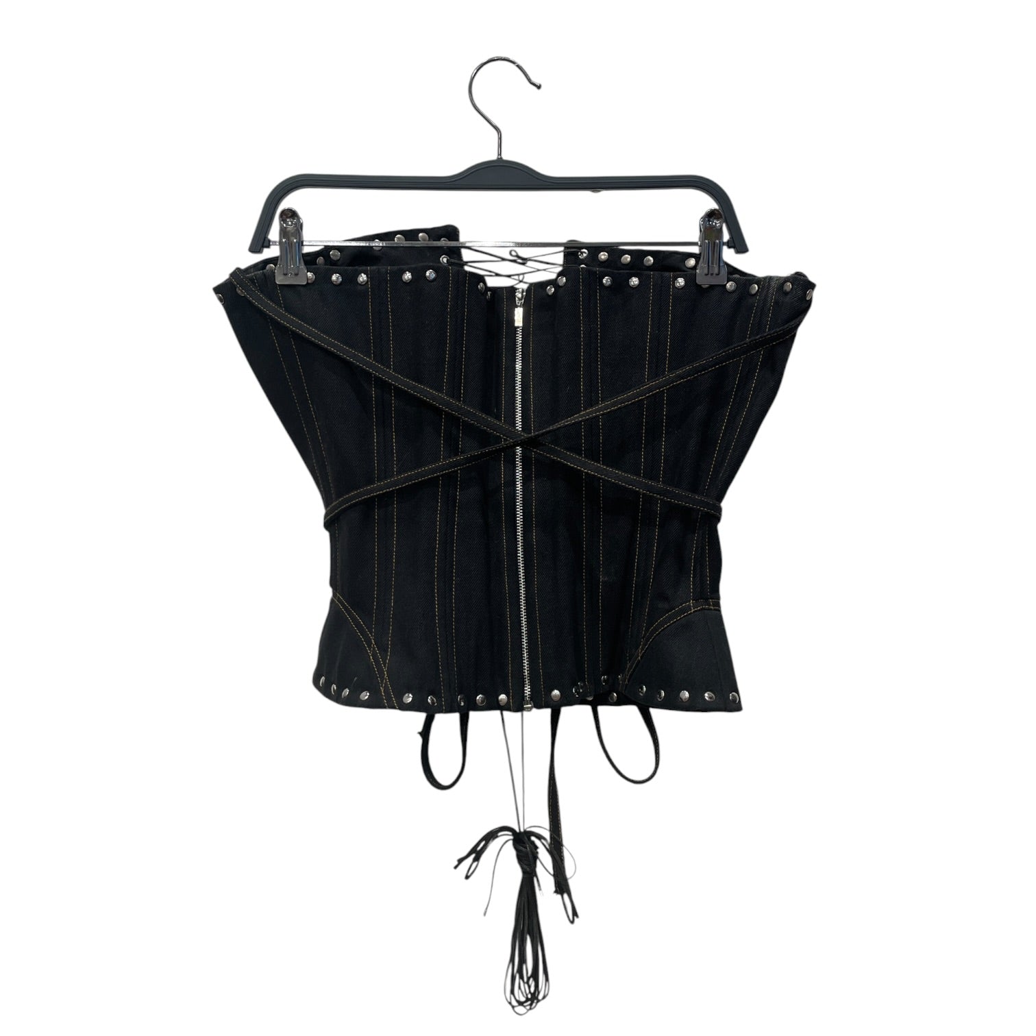 FANCYCLUB(NASTY FANCY CLUB)/Shirt/XL/Denim/BLK/FANCICLUB BLK CORSET BRW STITC view 1