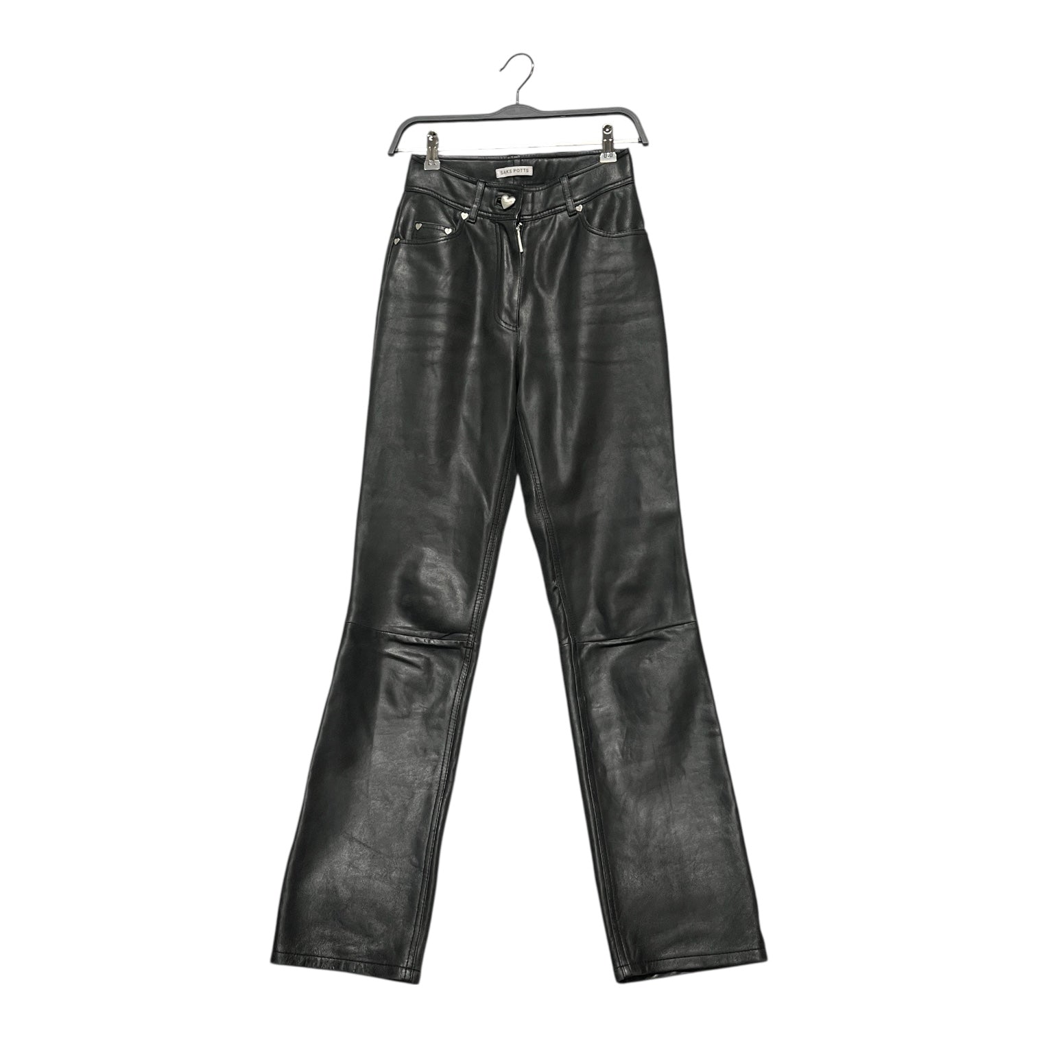 SAKS POTTS/Straight Pants/1/Leather/BLK/LEATHER PANTS view 1
