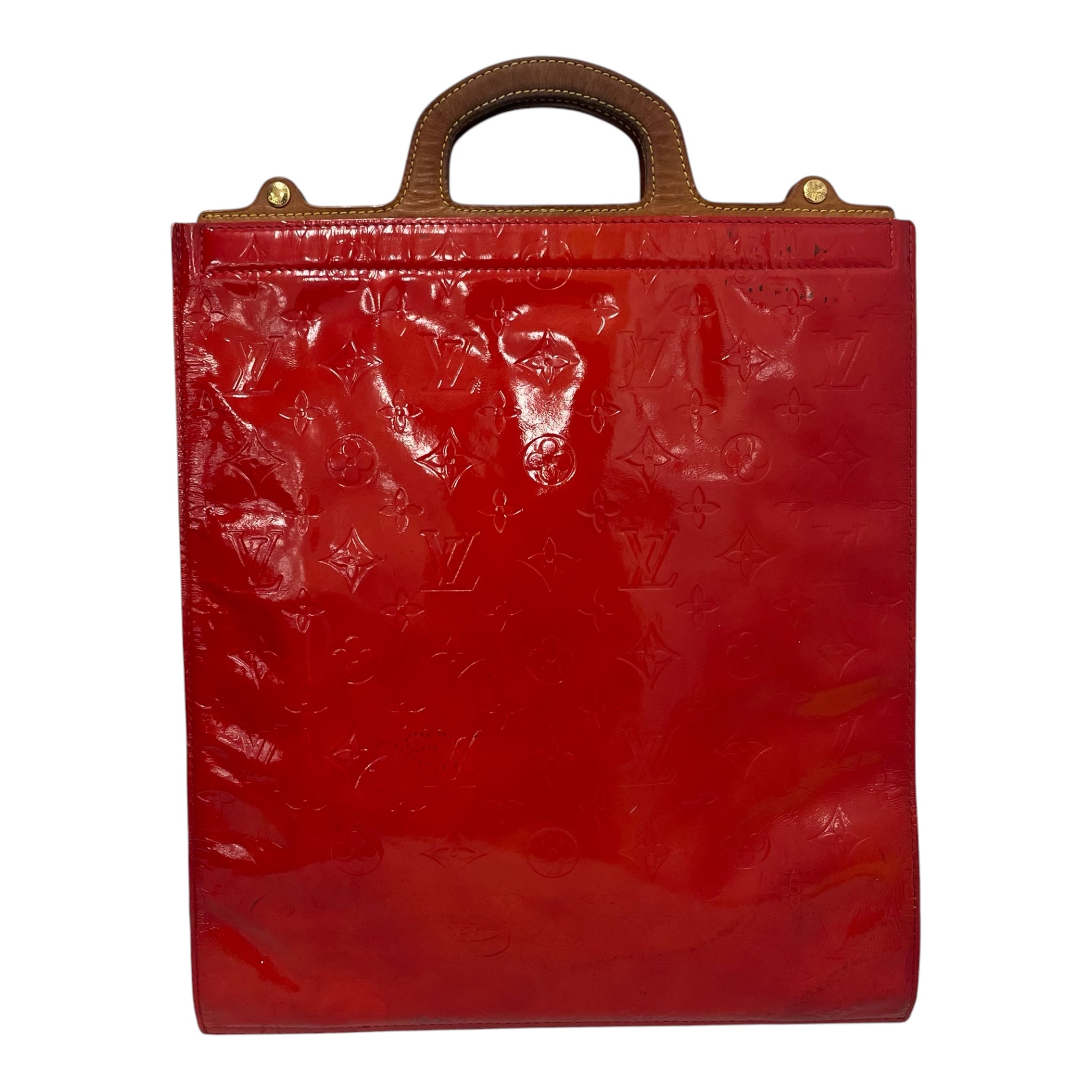 LOUIS VUITTON/Tote Bag/Monogram/Leather/RED/Vernis Stanton view 2