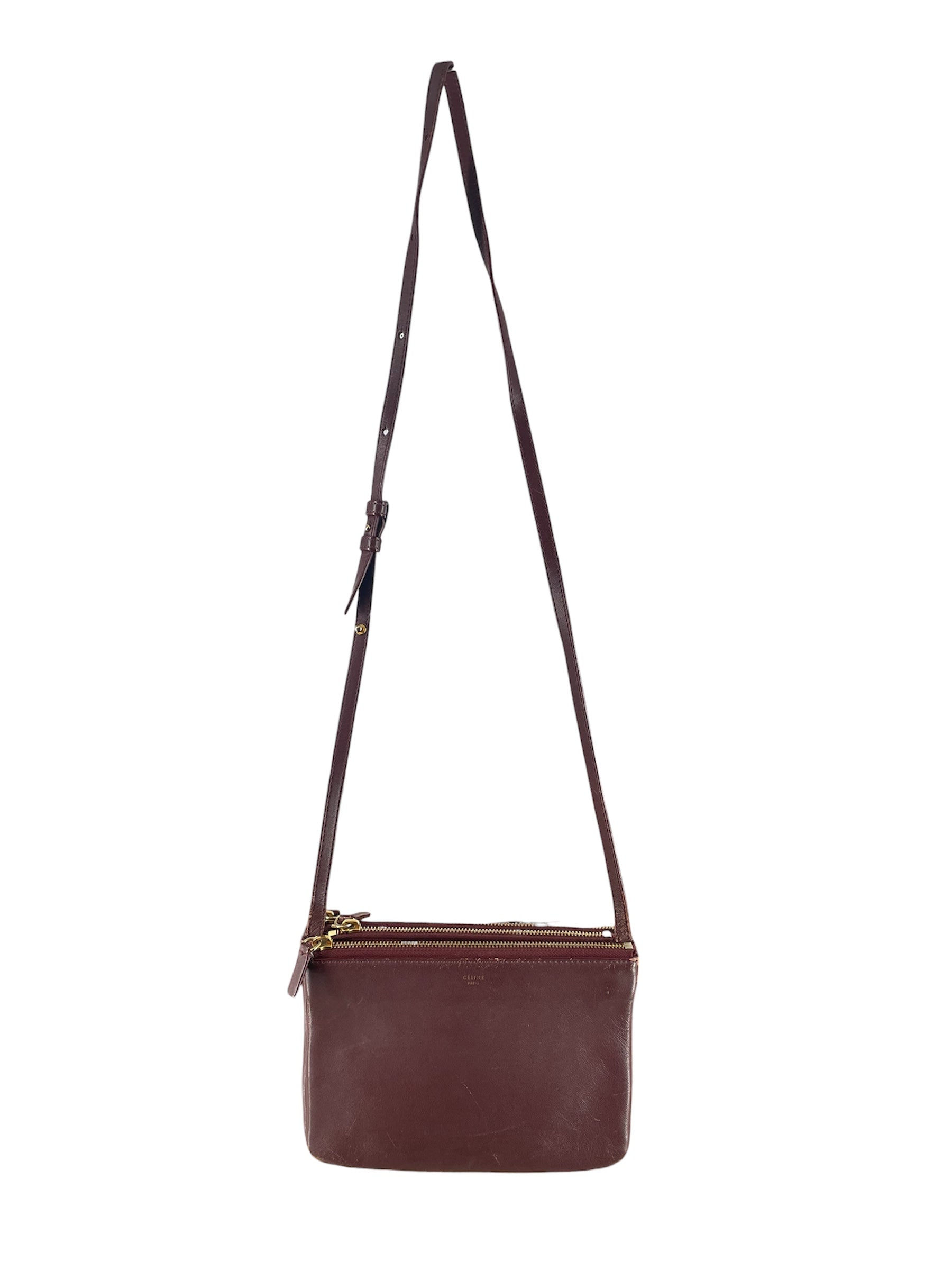 CELINE/Cross Body Bag/OS/Leather/BRD/TRIPLE POUCH BAG view 1