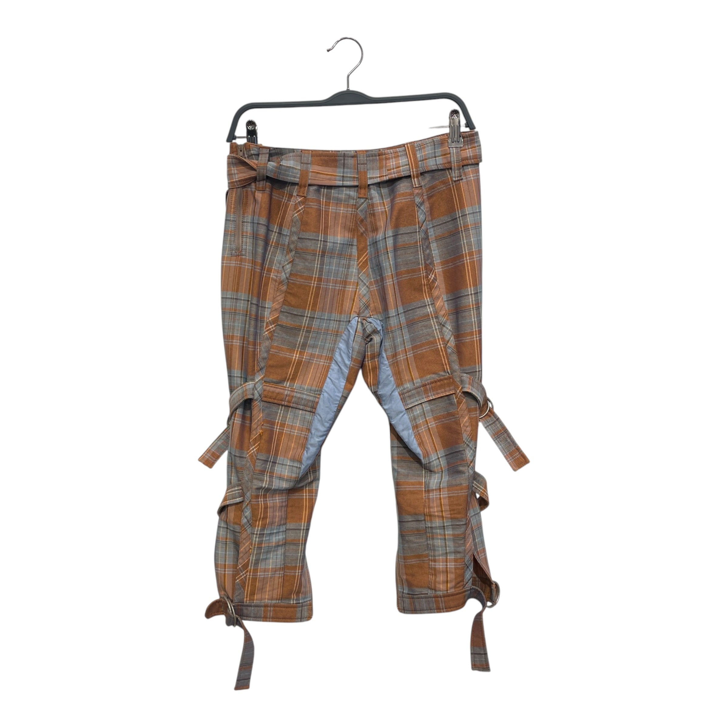 Acne Studios/Cropped Pants/36/Plaid/Cotton/ORN/BONDAGE / BLU + ORG view 2