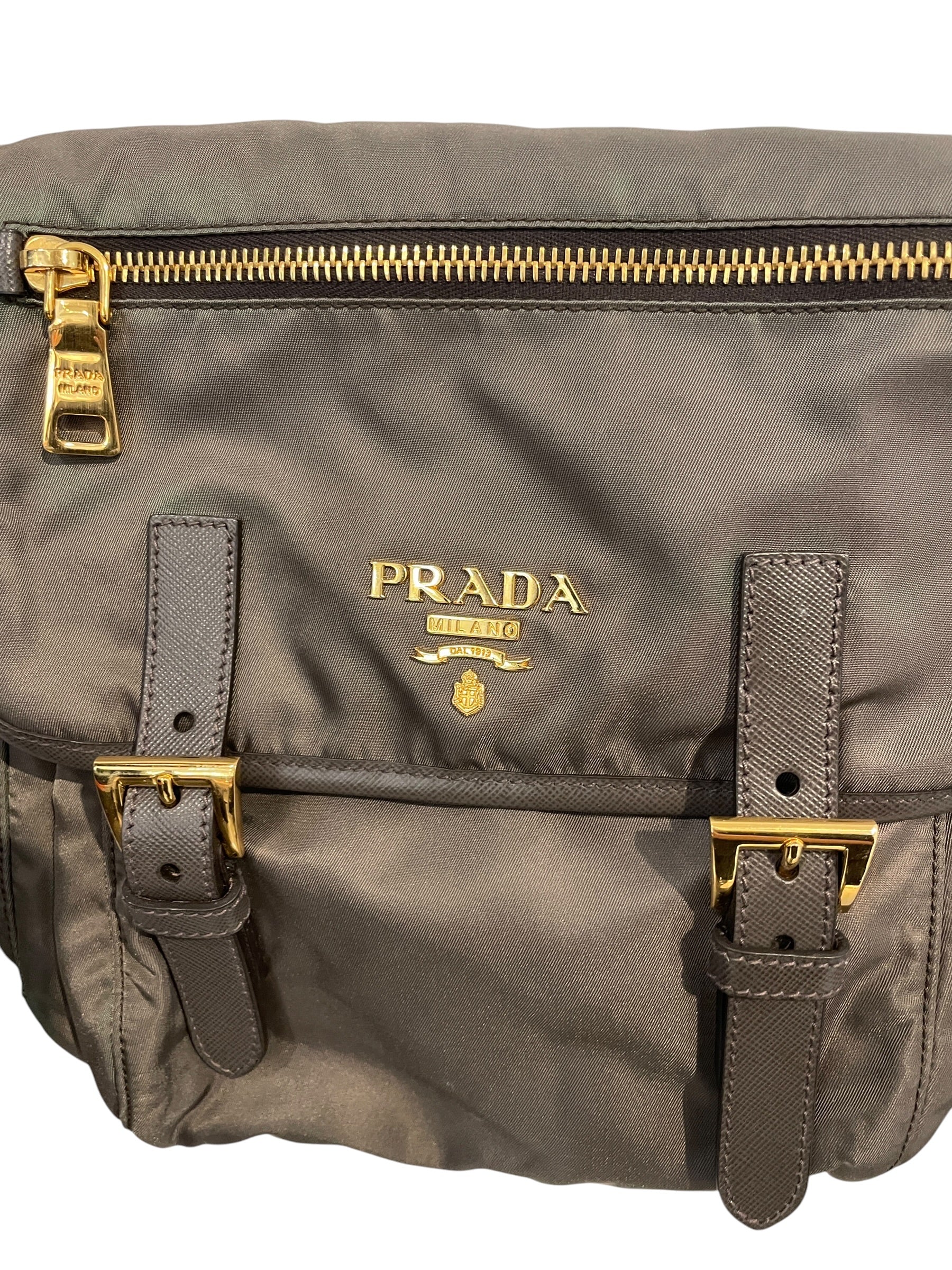 PRADA/Cross Body Bag/Nylon/GRN/saffiano leather tessuto 117 view 3