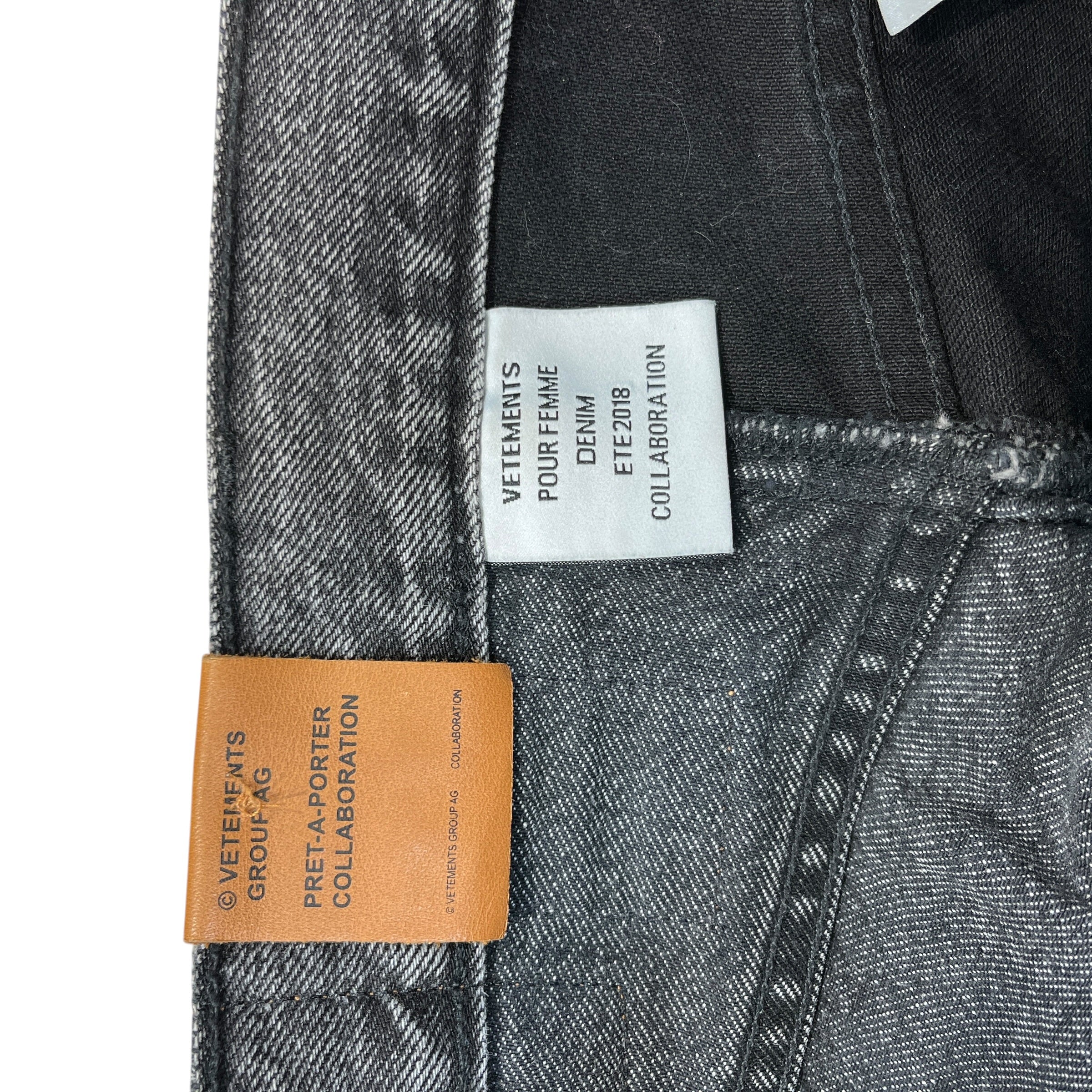 VETEMENTS/Levi's/Straight Pants/34/Denim/GRY/split denim view 3