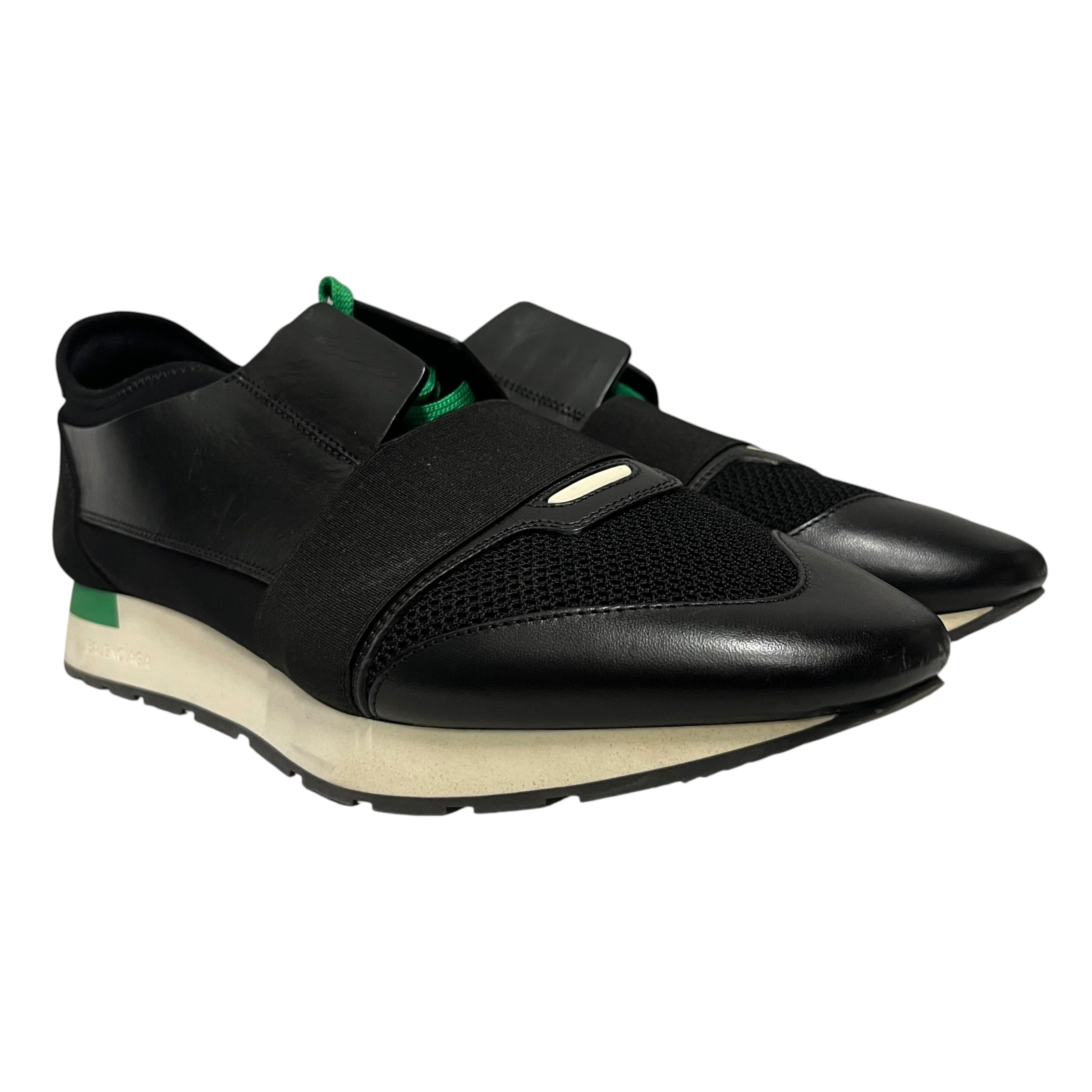BALENCIAGA/Low-Sneakers/EU 44/Polyester/GRN/black/green laces view 1