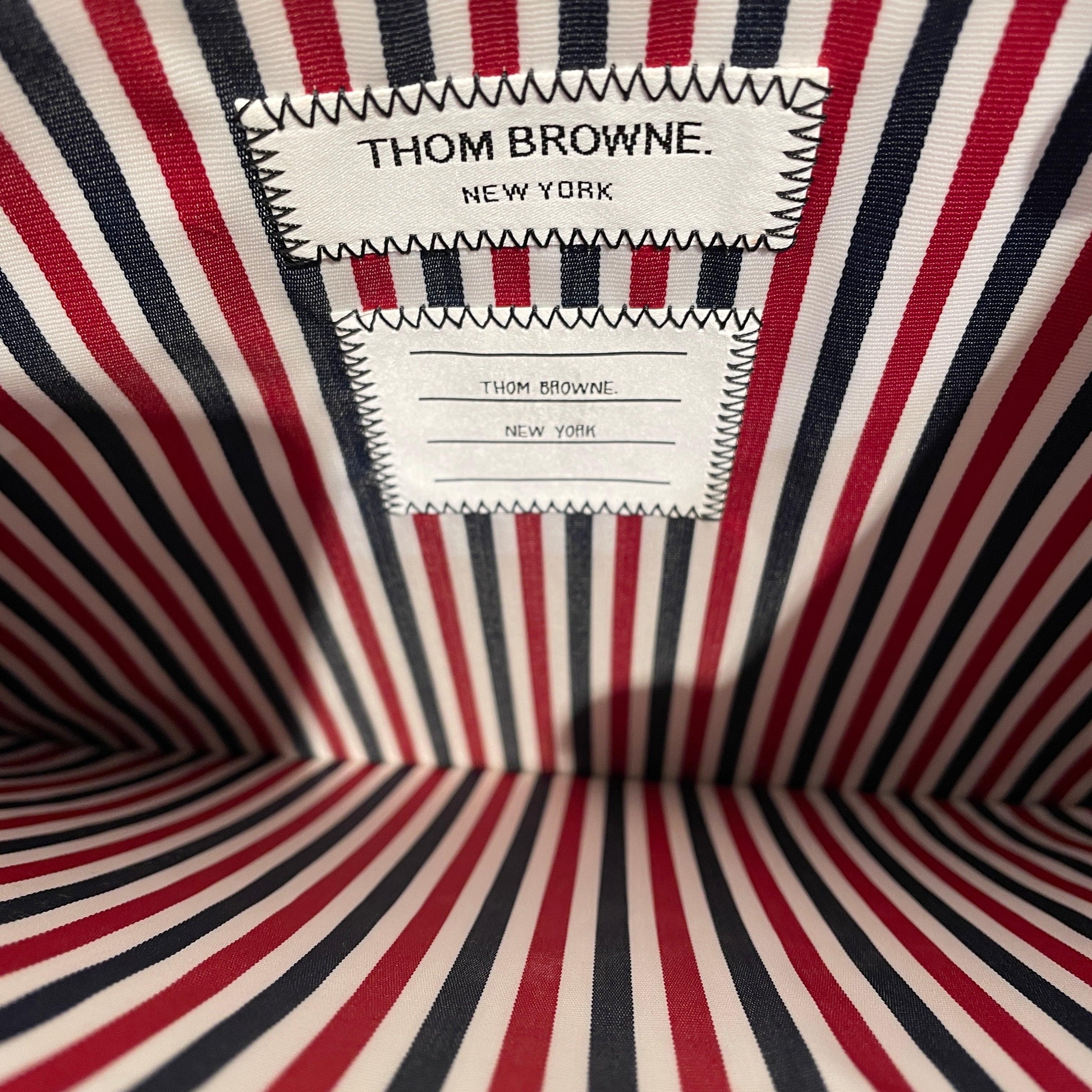 THOM BROWNE. NEW YORK/Clutch Bag/Stripe/Wool/GRY/ view 3