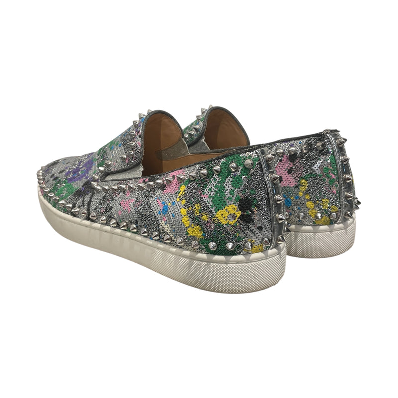 Christian Louboutin/Dress Shoes/US 9/All Over Print/Leather/MLT/STUDDED SEQUIN METALLIC