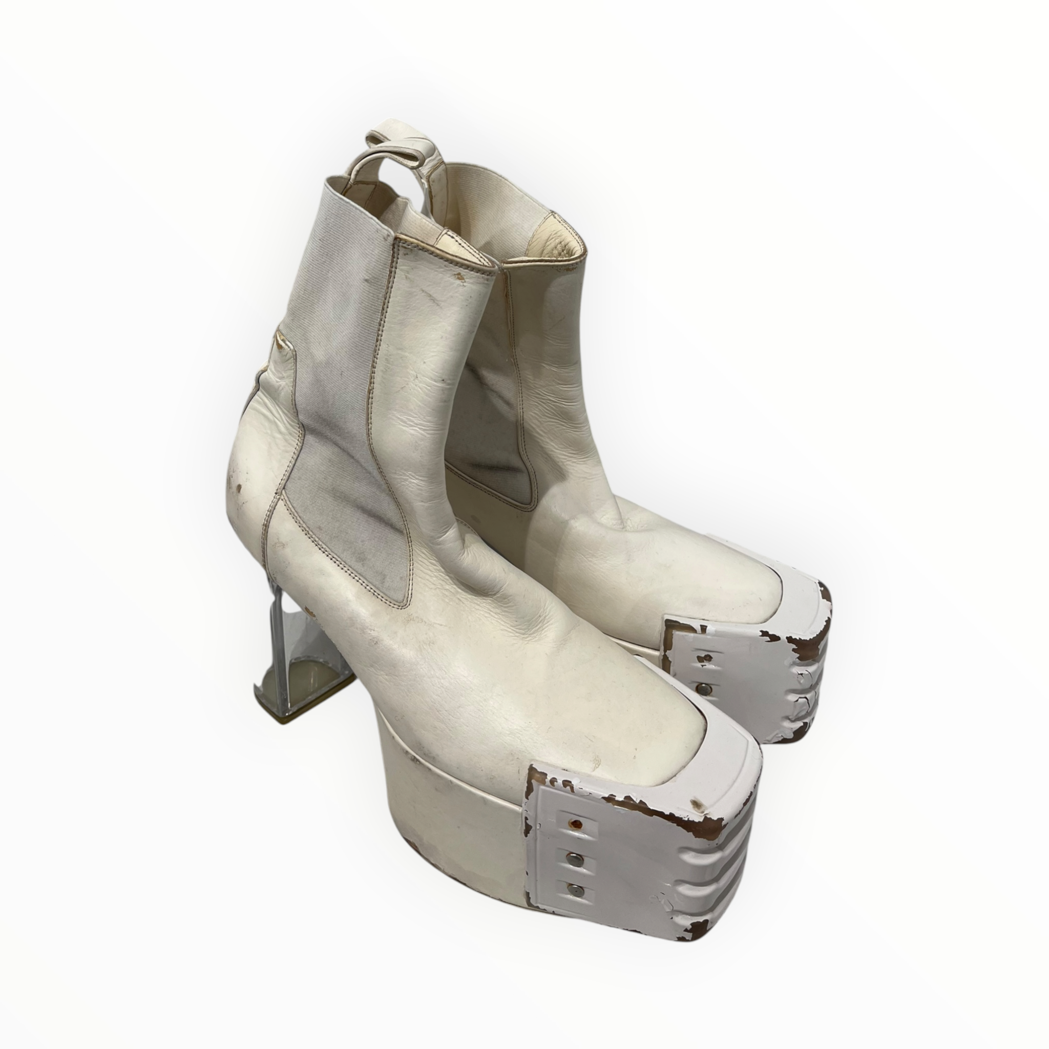 Rick Owens/Boots/EU 42.5/Leather/WHT/KISS HEELS view 2