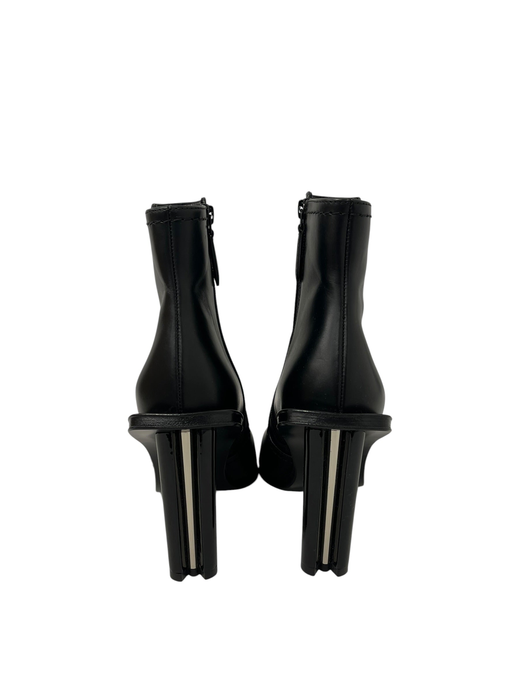Alexander McQueen/Heels/EU 36/Leather/BLK/m shaped heel side zip view 3