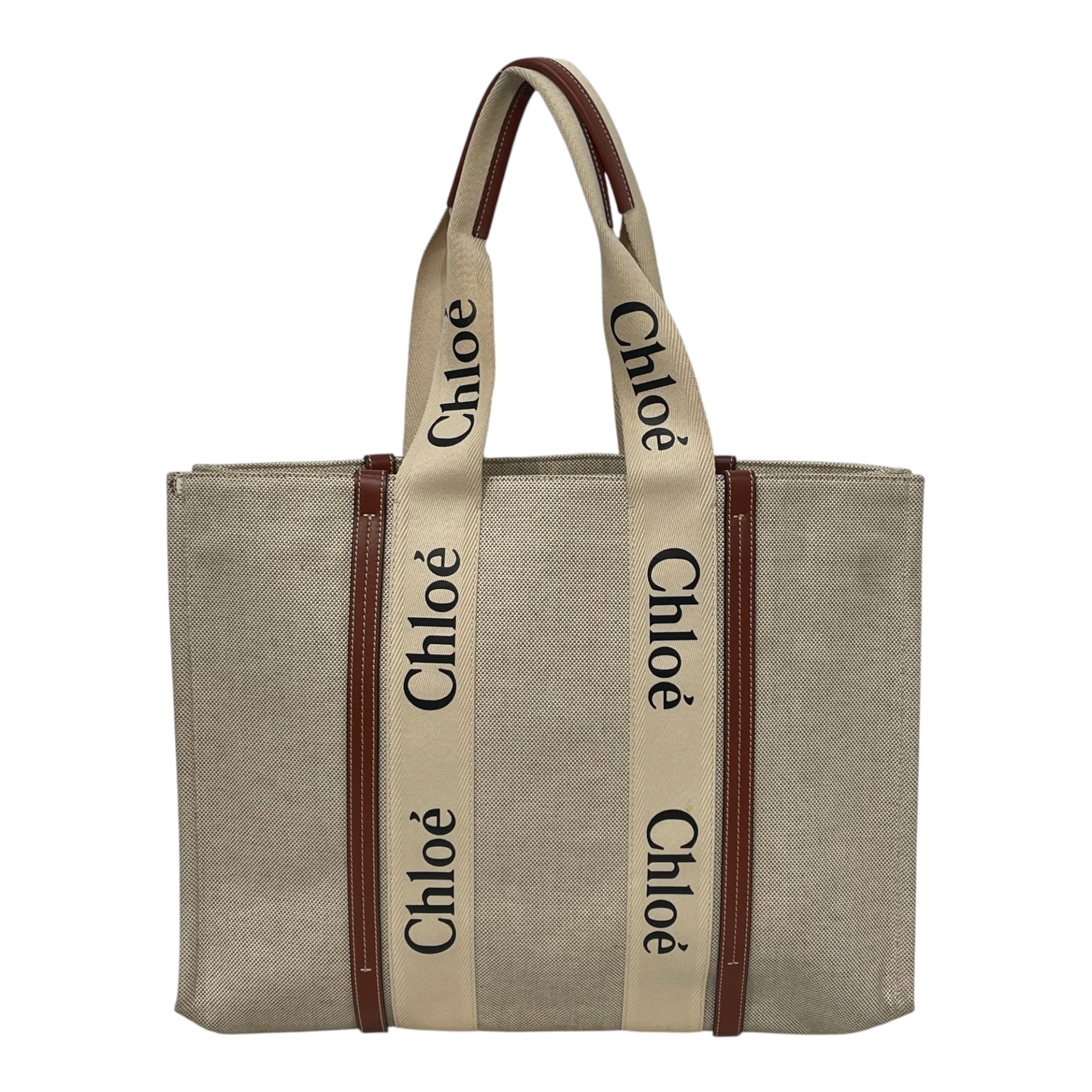 Chloe/Bag/Cotton/WHT/Woody linen tote view 1