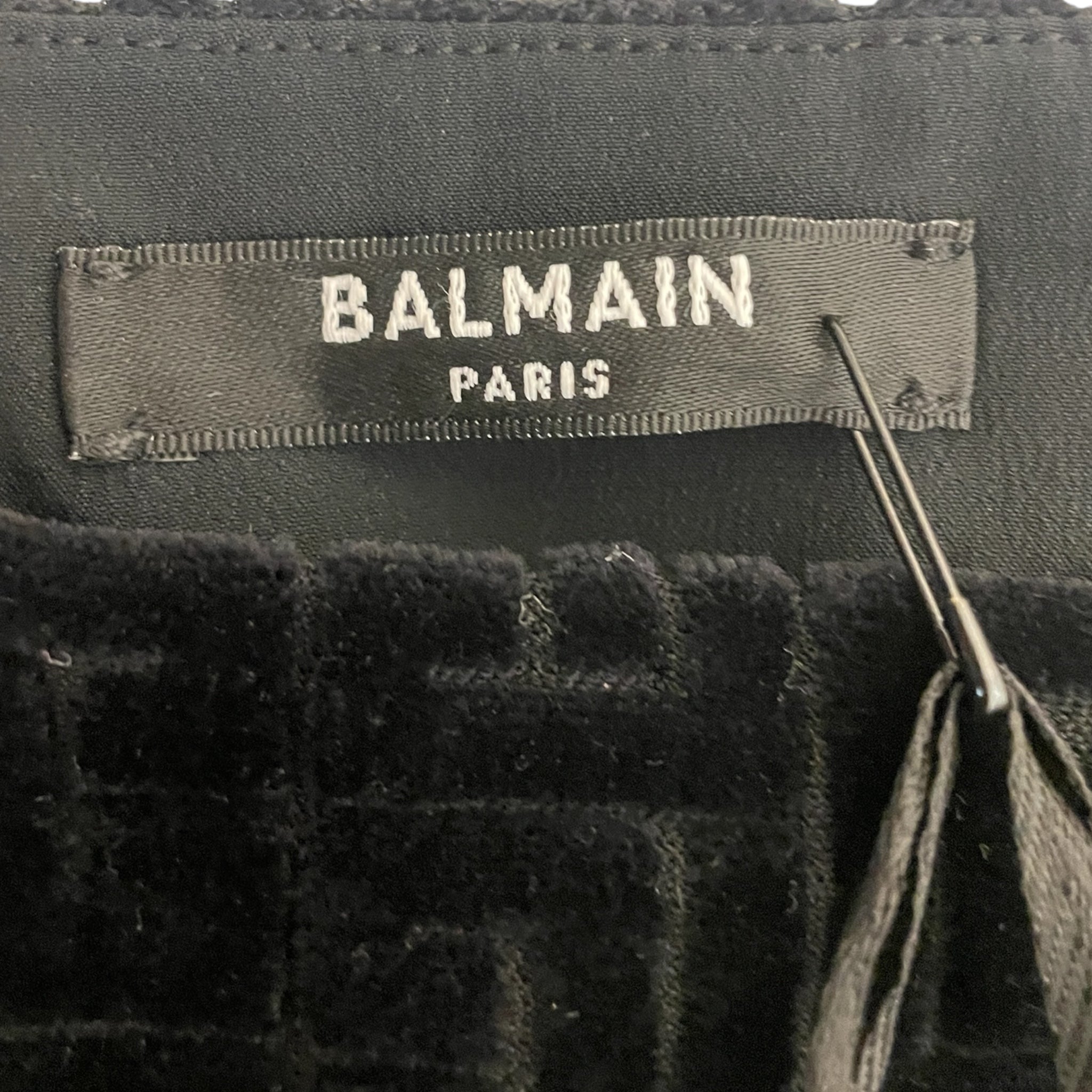 BALMAIN/SL Blouse/M/Cotton/BLK/BALMAIN VELOUR LOGO TOP view 3