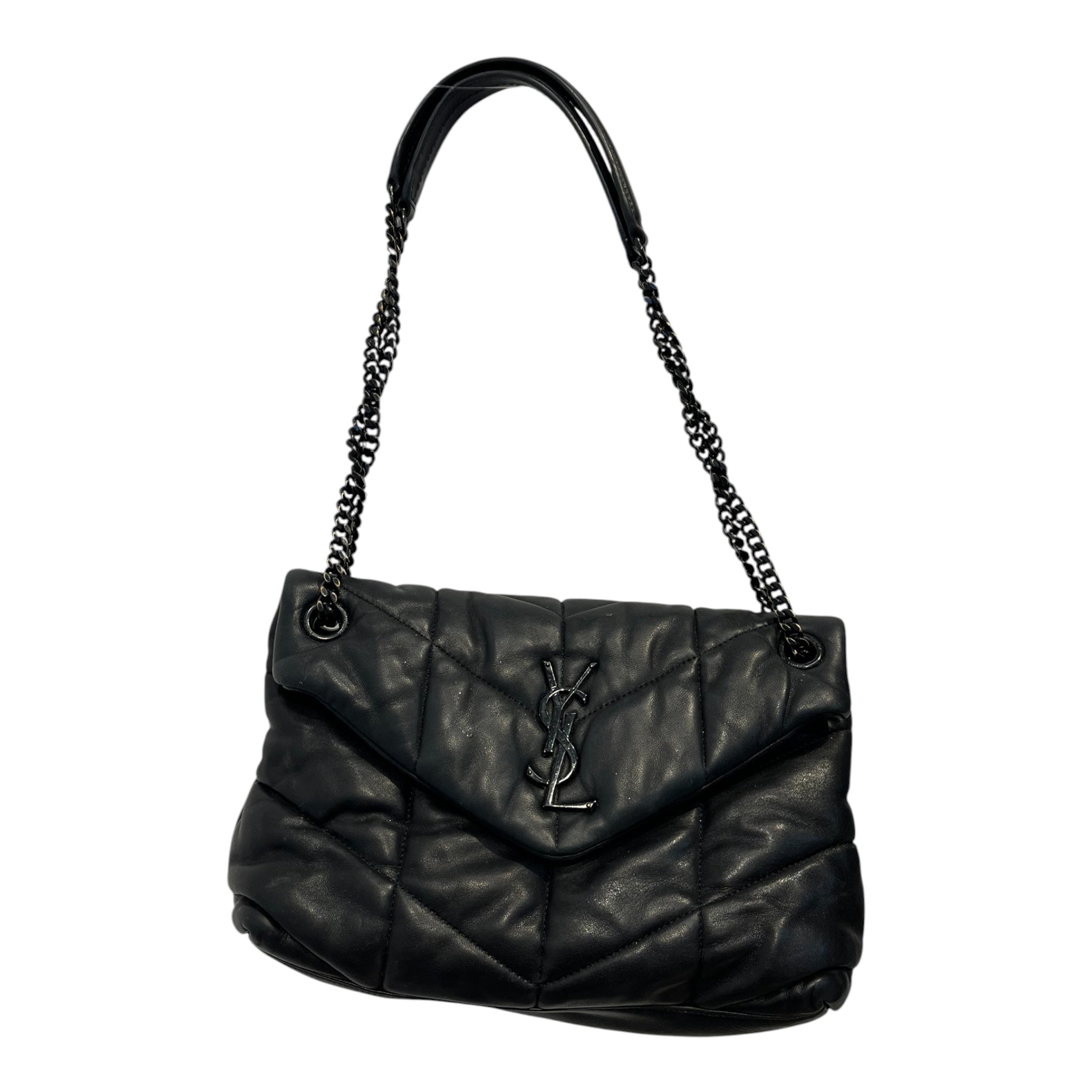 SAINT LAURENT/Hand Bag/Leather/BLK/LOULOU PUFFER BAG view 1