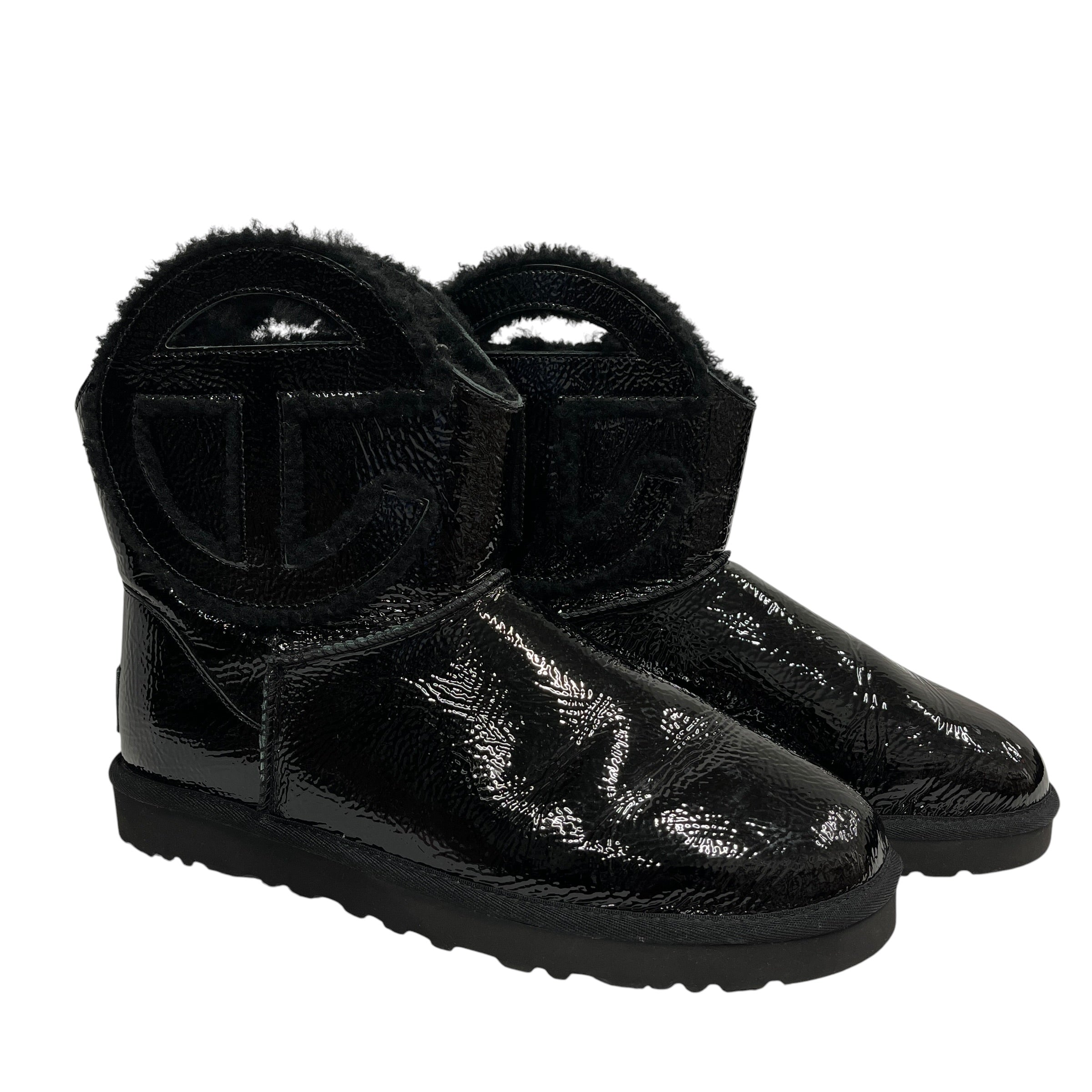UGG australia/Telfar/Boots/US 13/Leather/BLK/PATENT TELFAR LOGO ALL BLACK view 1