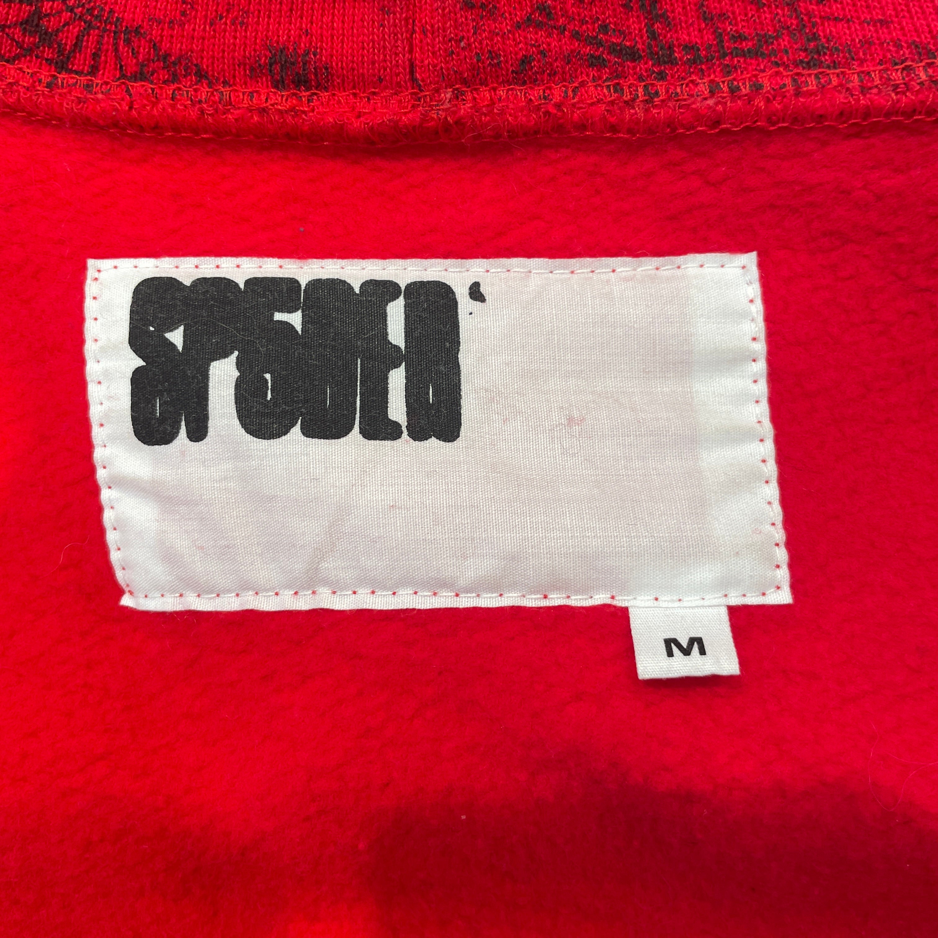 Sp5der/Hoodie/M/Cotton/BRD/red sp5der hoodie blk web view 5