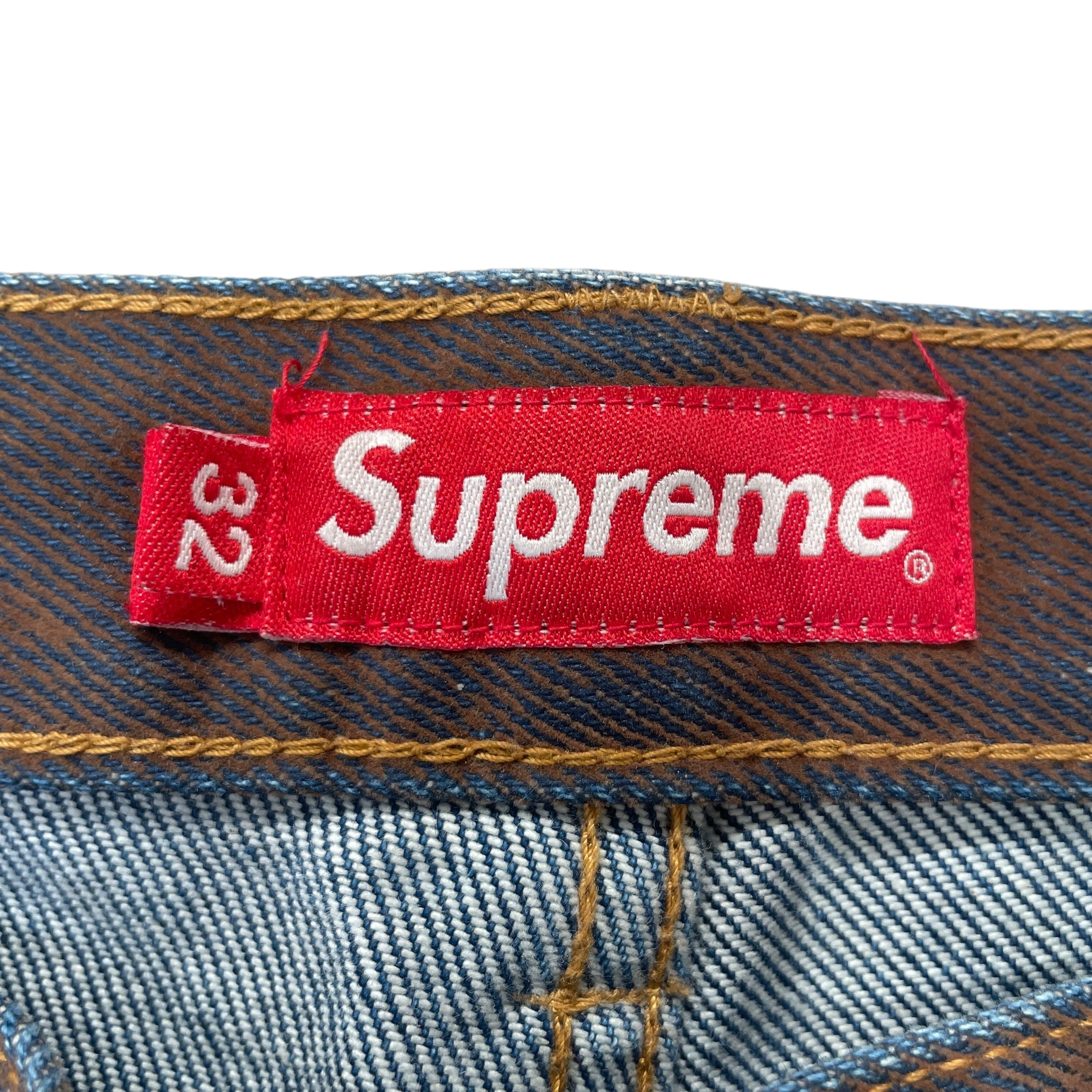 Supreme/Straight Pants/32/Denim/BRW/Button Fly/METAL POCKET LOGO/ORANGE ISH view 3