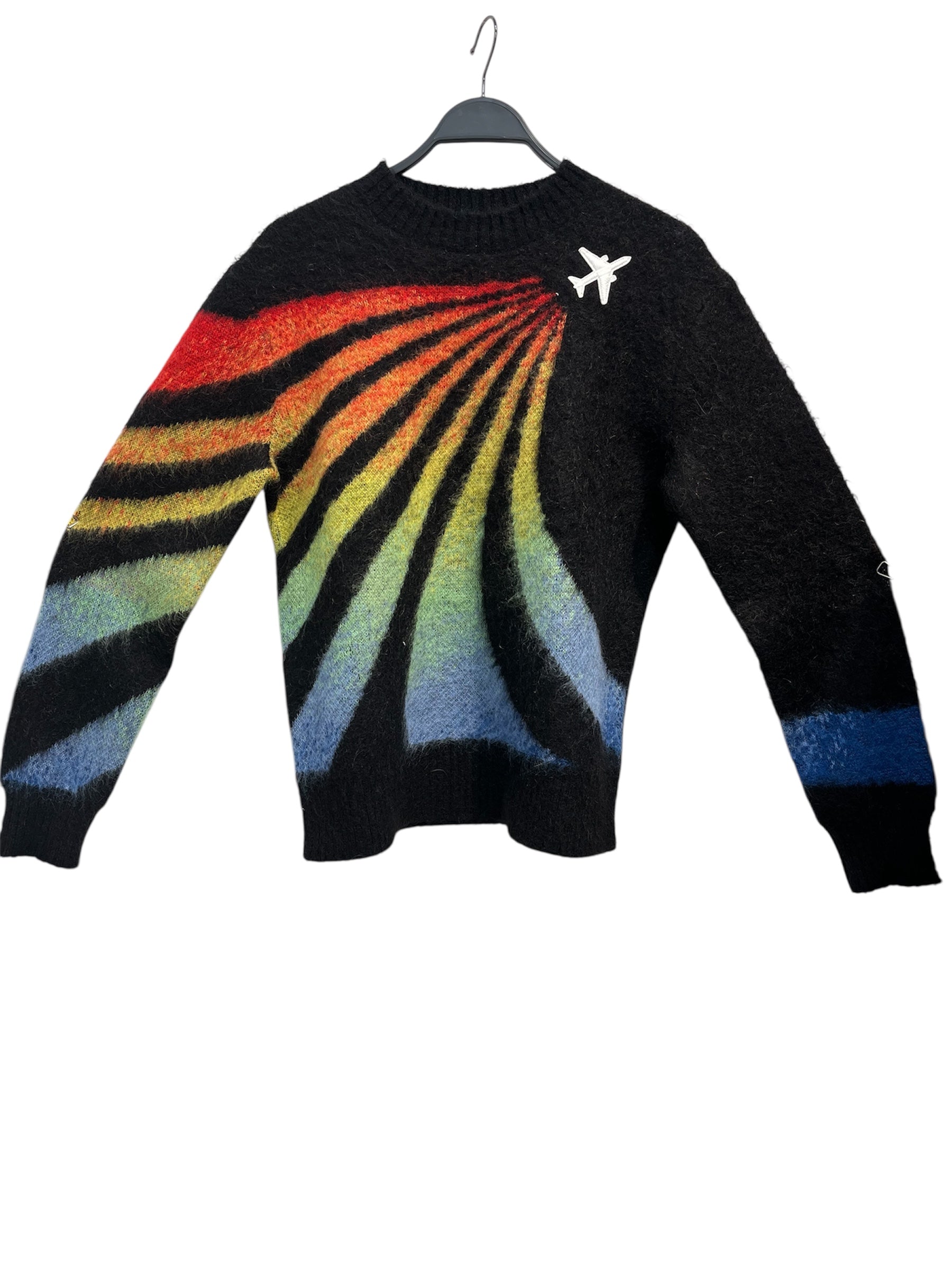CASABLANCA/Sweater/S/Stripe/Wool/BLK/PLANE STRIPED MOHAIR view 1